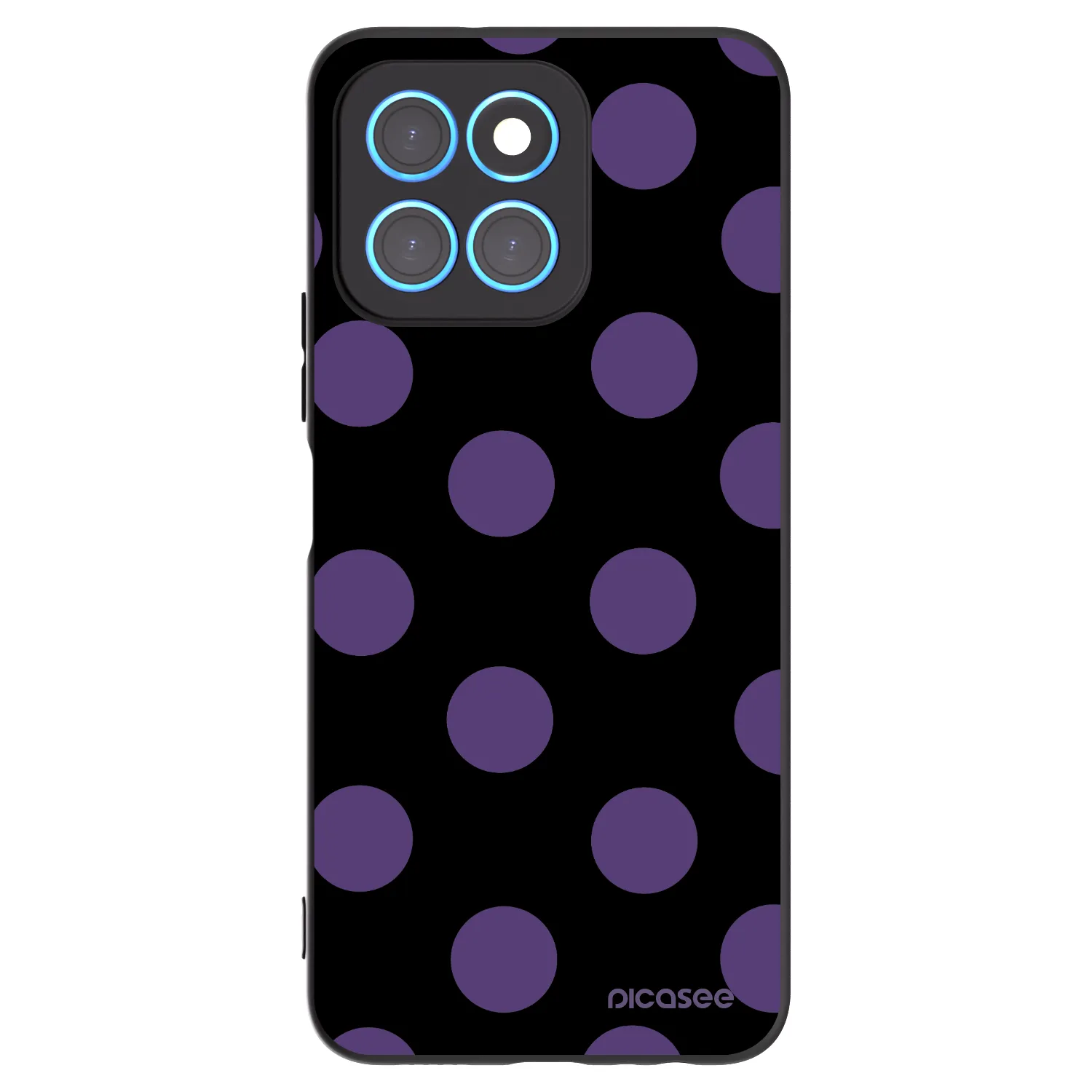Picasee silikonowe czarne etui na Honor X6 - Big flickers