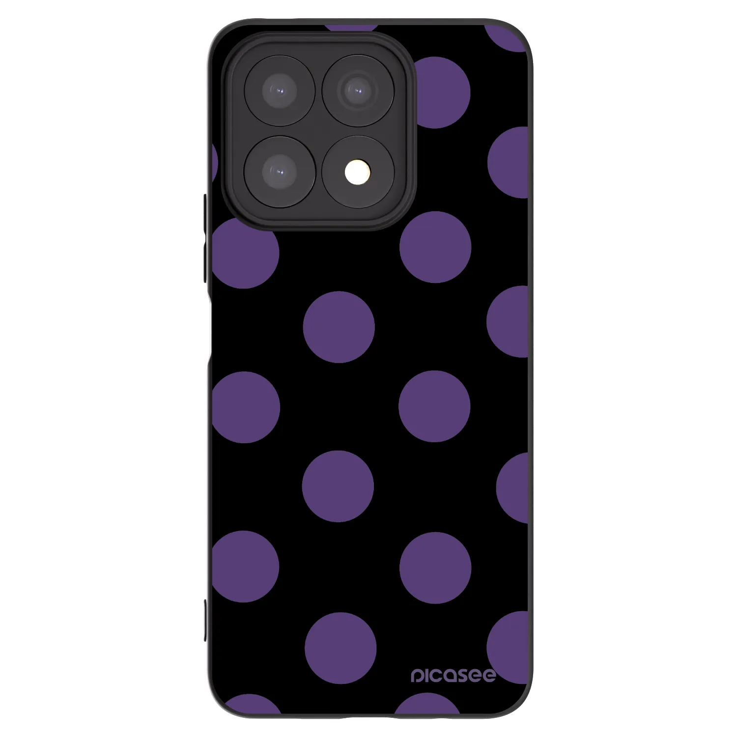 Picasee silikonowe czarne etui na Honor X8a - Big flickers