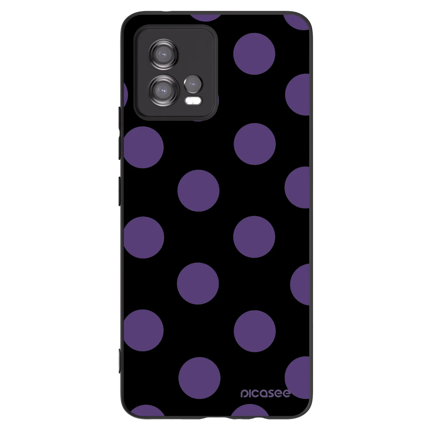 Picasee silikonowe czarne etui na Motorola Moto G72 - Big flickers