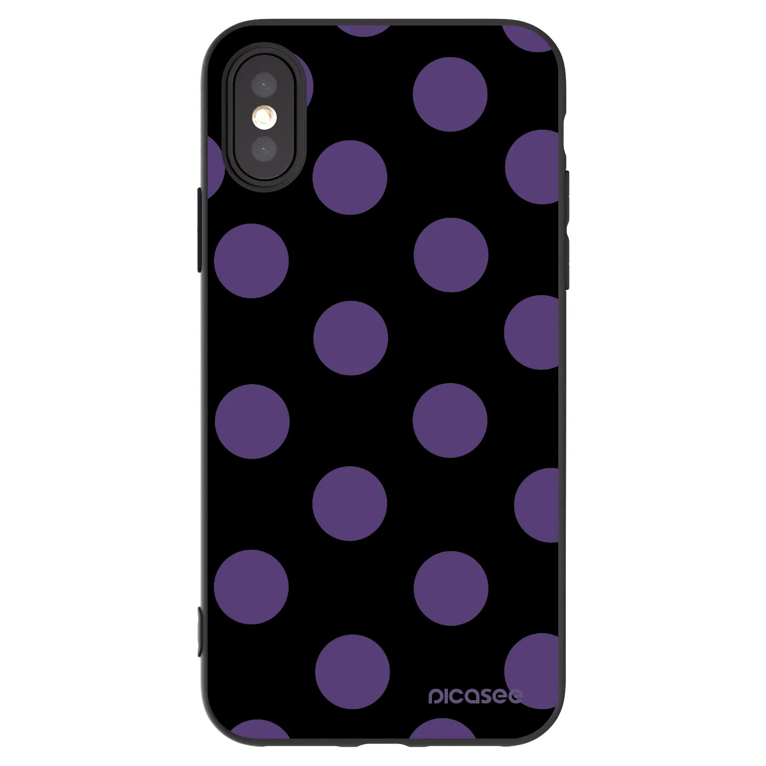 Picasee silikonowe czarne etui na Apple iPhone X/XS - Big flickers