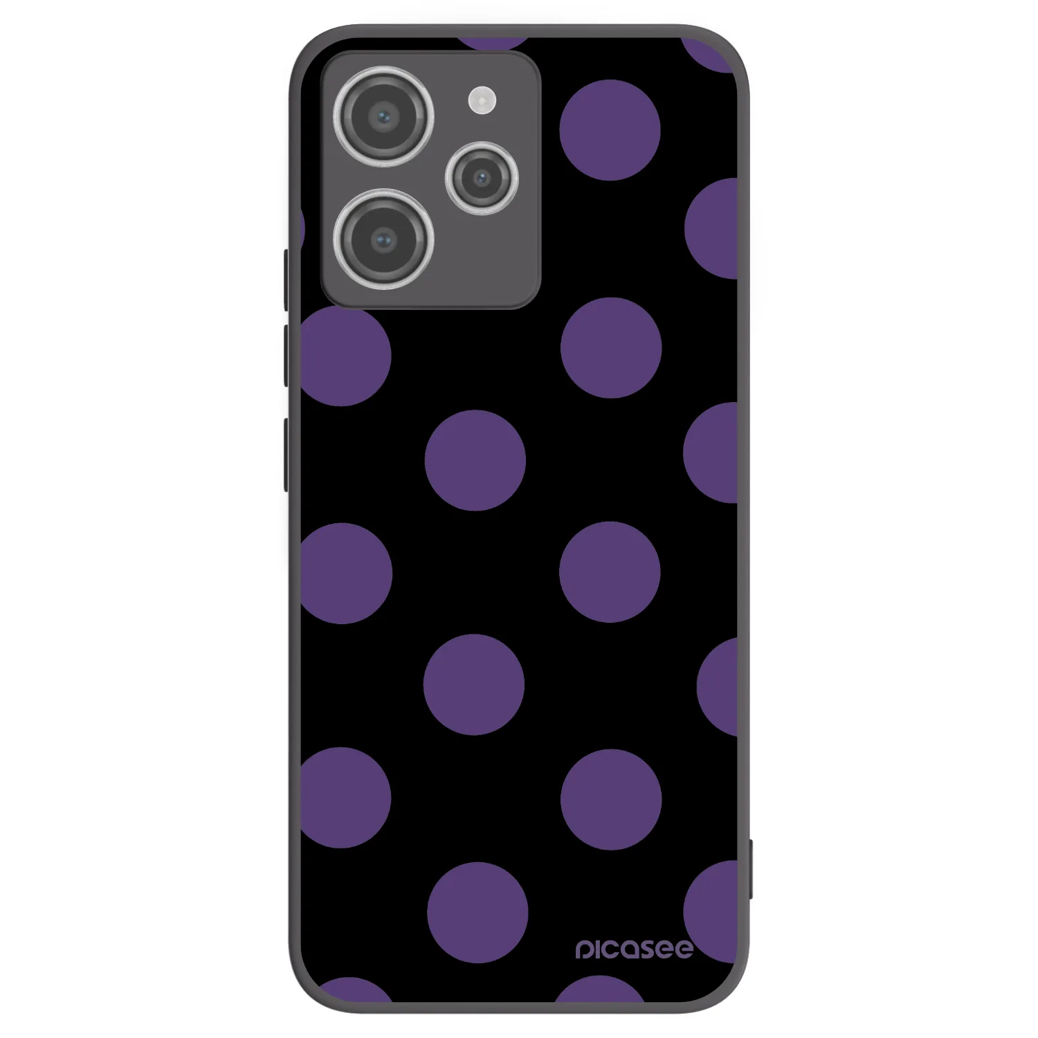 Picasee silikonowe czarne etui na Xiaomi Redmi 12 4G - Big flickers