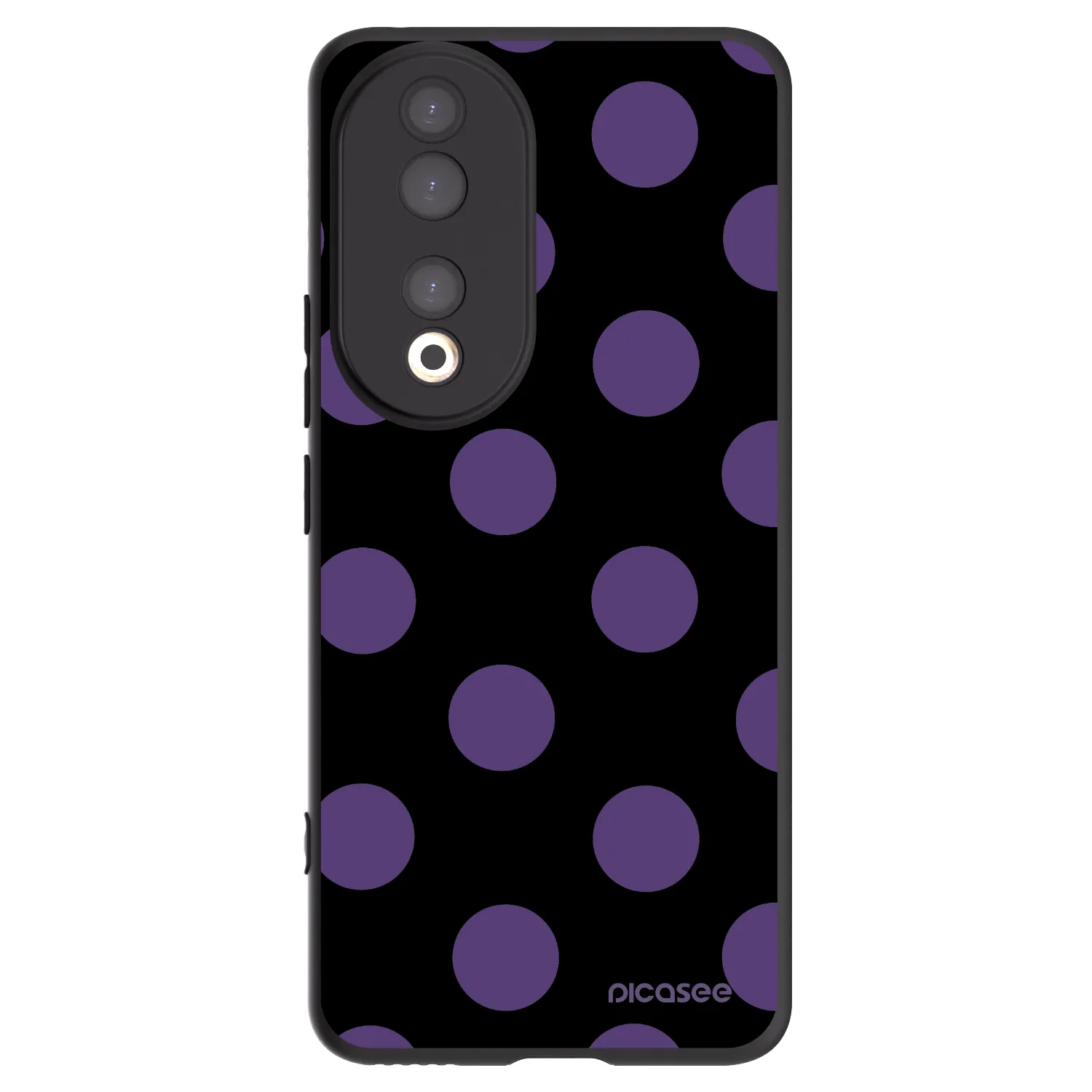 Picasee silikonowe czarne etui na Honor 90 5G - Big flickers