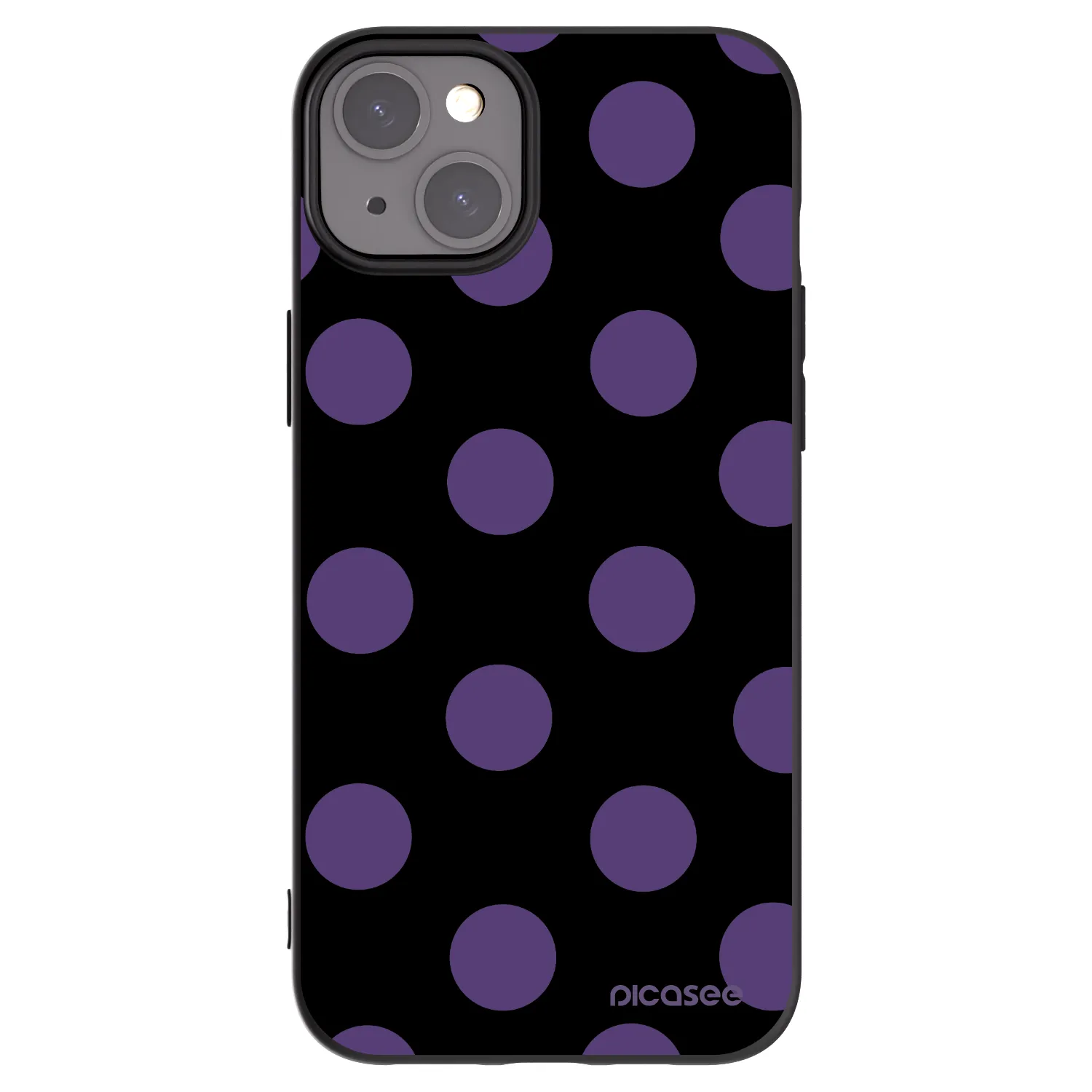 Picasee silikonowe czarne etui na Apple iPhone 15 Plus - Big flickers