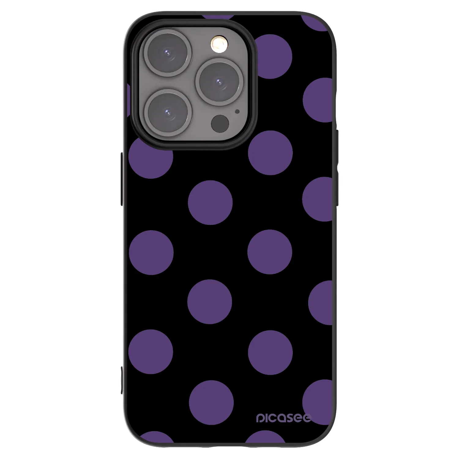 Picasee silikonowe czarne etui na Apple iPhone 15 Pro - Big flickers