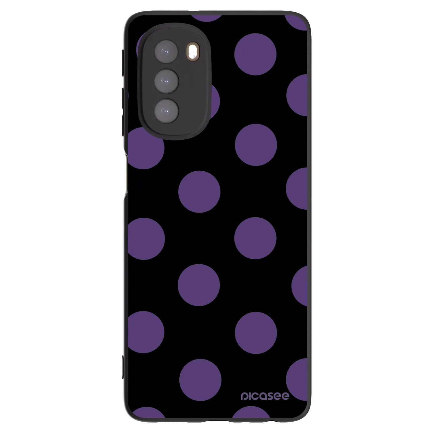 Picasee silikonowe czarne etui na Motorola Moto G51 - Big flickers