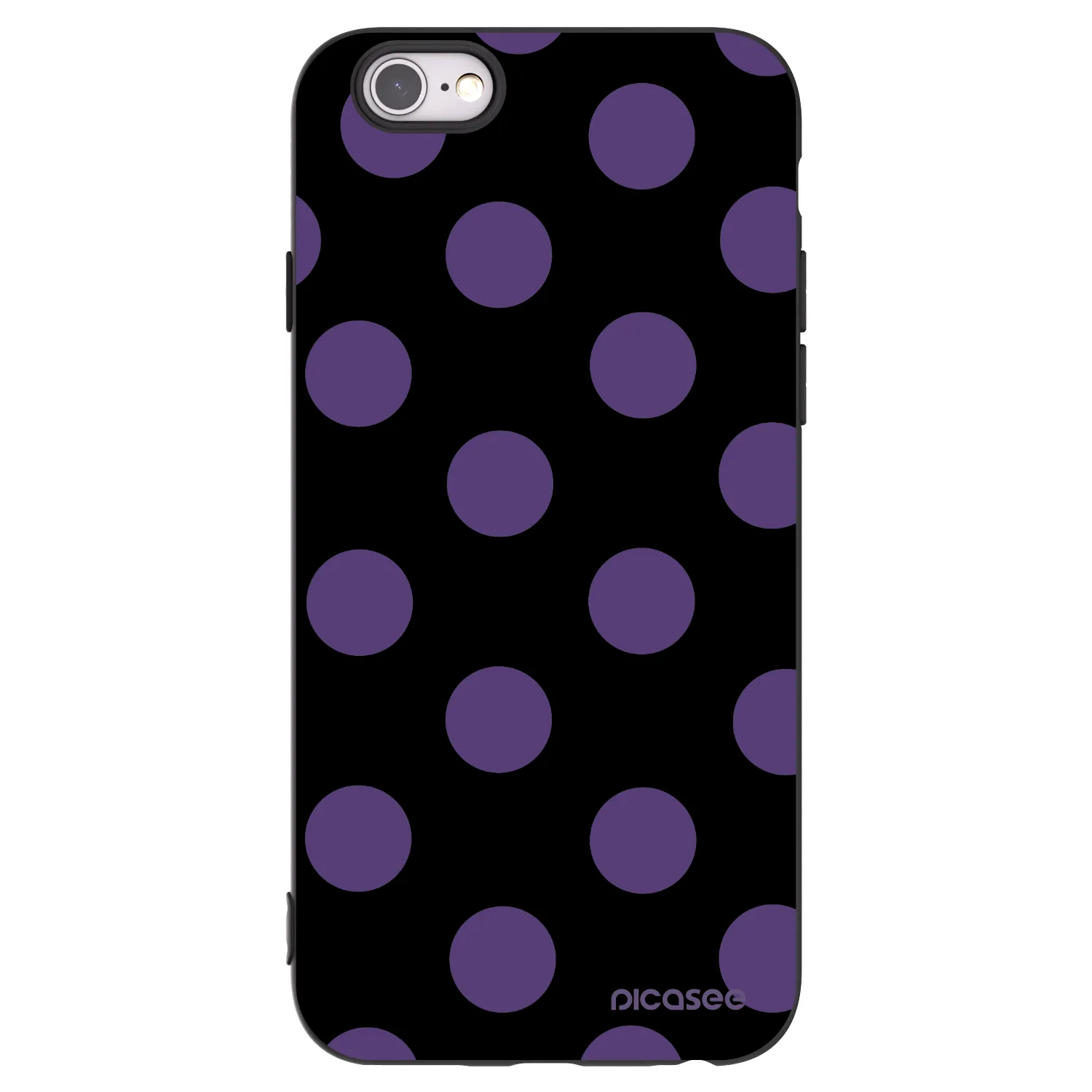 Picasee silikonowe czarne etui na Apple iPhone 6/6S - Big flickers