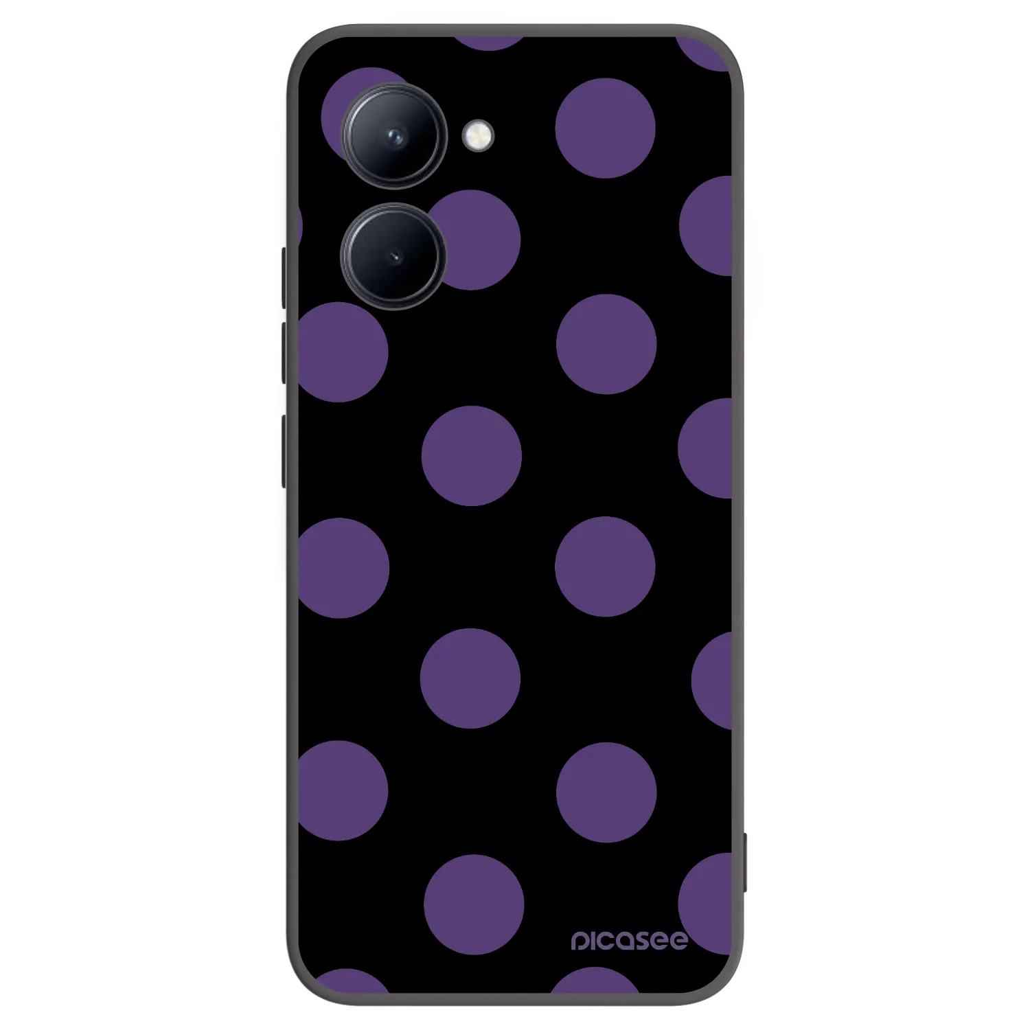 Picasee silikonowe czarne etui na Realme C33 (2023) - Big flickers