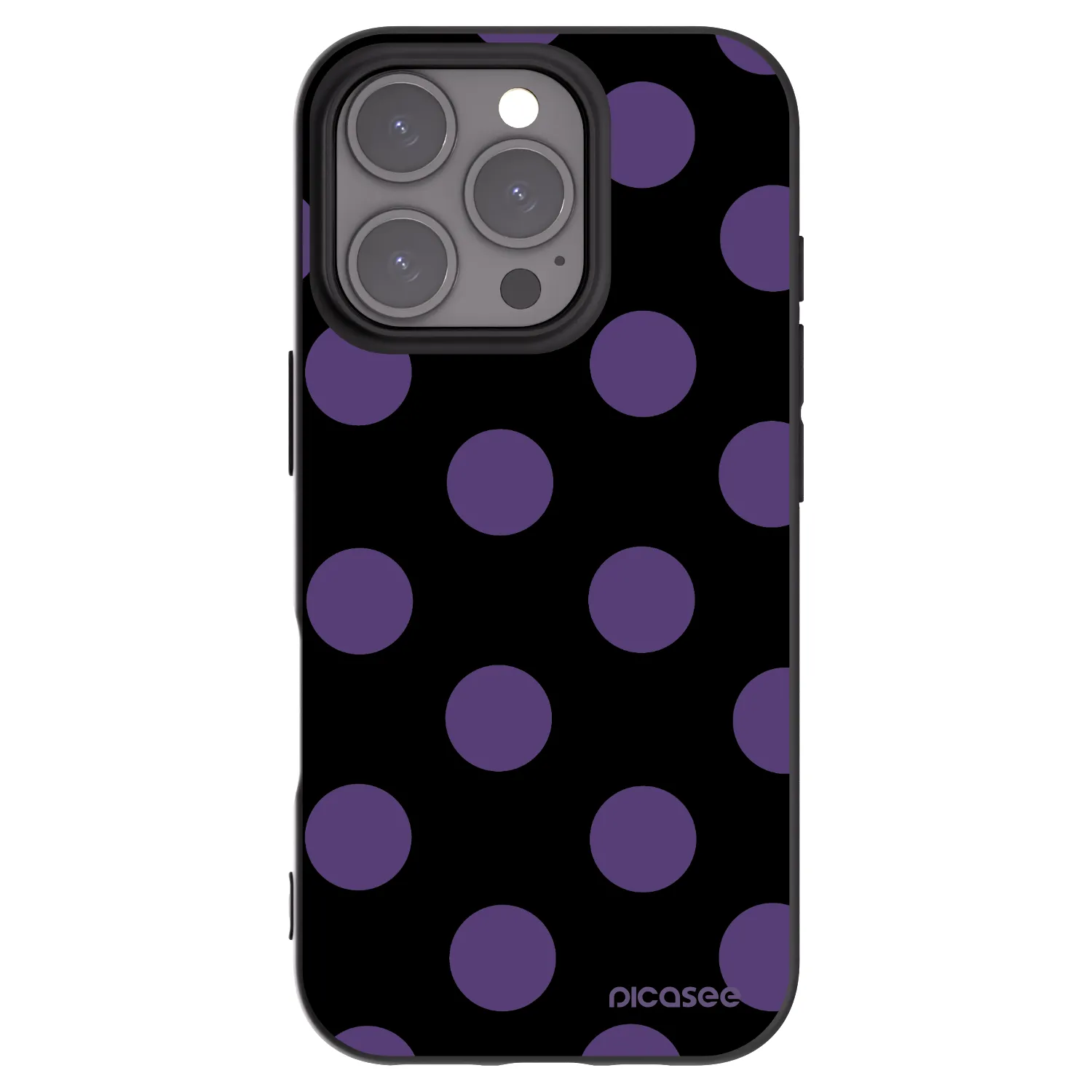 Picasee silikonowe czarne etui na Apple iPhone 16 Pro - Big flickers