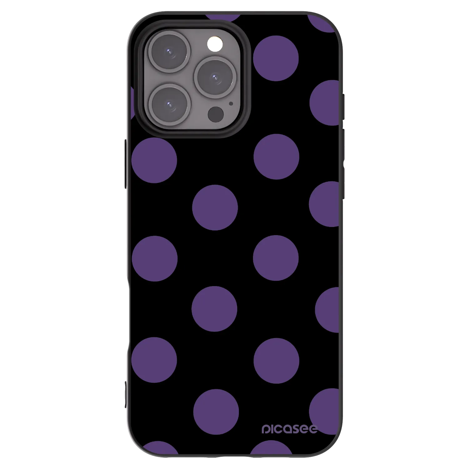 Picasee silikonowe czarne etui na Apple iPhone 16 Pro Max - Big flickers