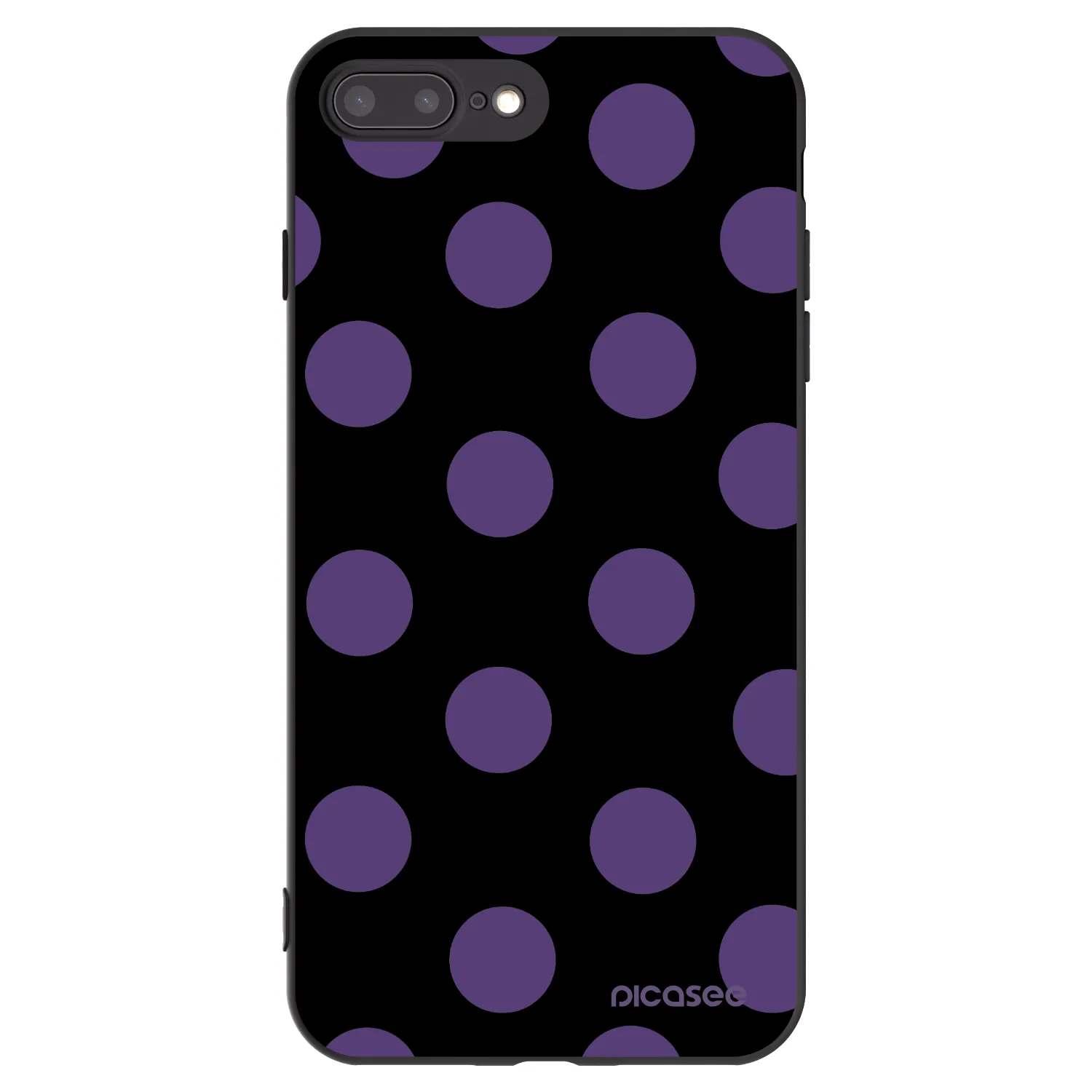 Picasee silikonowe czarne etui na Apple iPhone 7 Plus - Big flickers