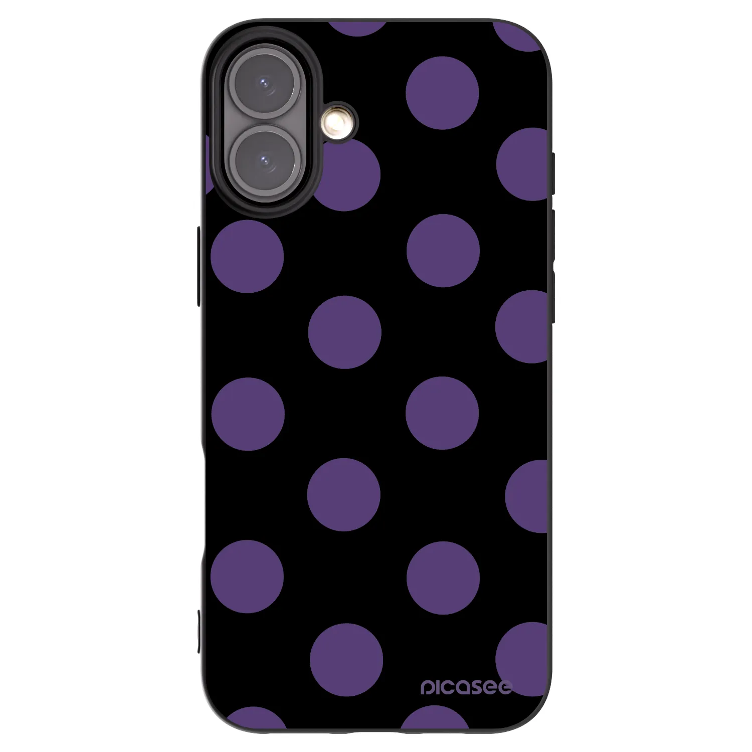 Picasee silikonowe czarne etui na Apple iPhone 16 Plus - Big flickers