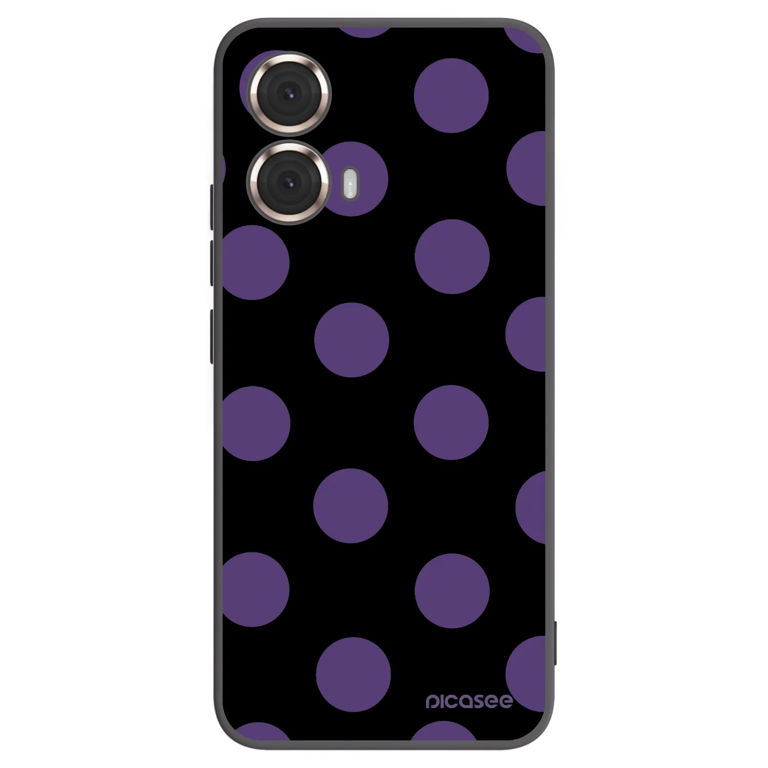Picasee silikonowe czarne etui na Motorola Moto G85 - Big flickers
