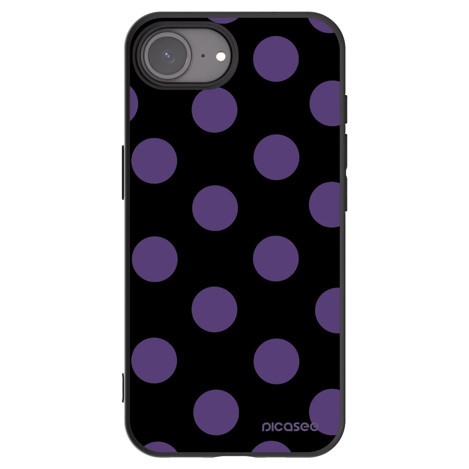 Picasee silikonowe czarne etui na Apple iPhone 16e - Big flickers