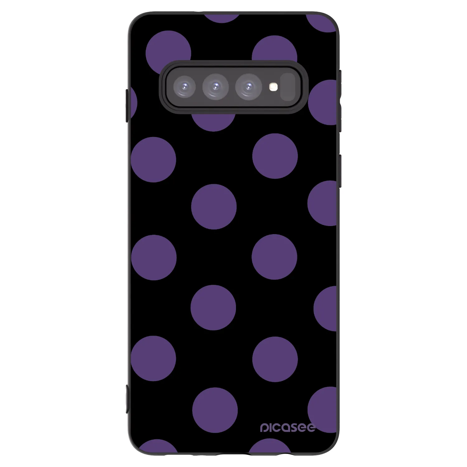 Picasee silikonowe czarne etui na Samsung Galaxy S10 G973 - Big flickers