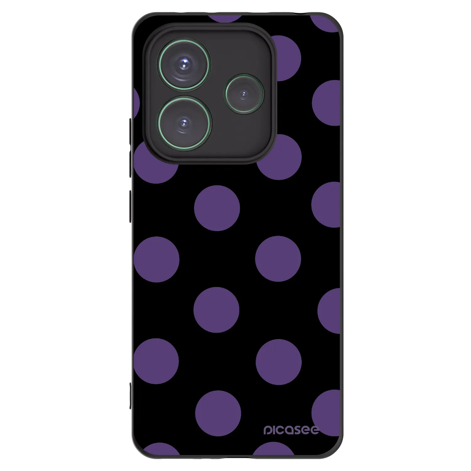 Picasee silikonowe czarne etui na Xiaomi Redmi Note 14 5G - Big flickers