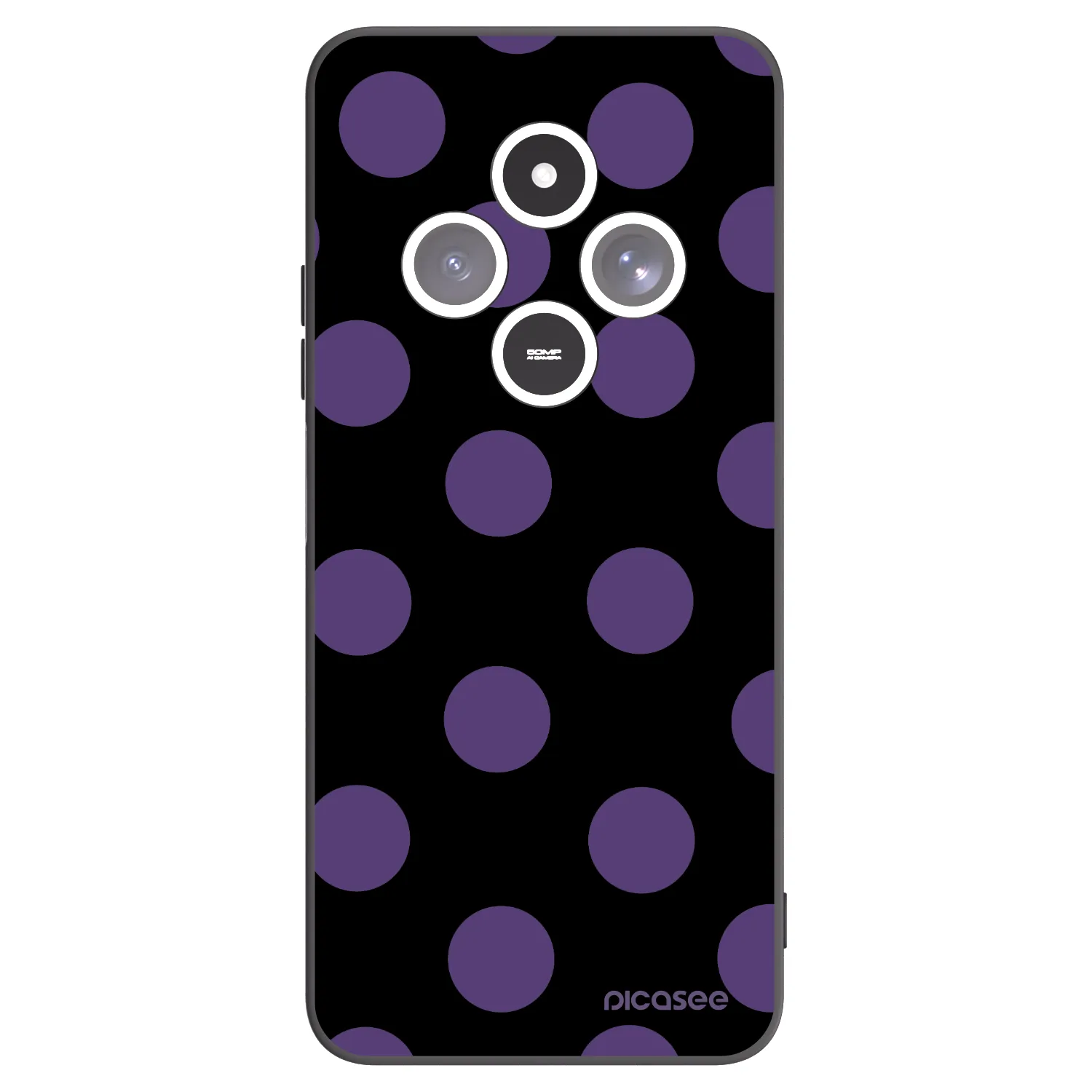 Picasee silikonowe czarne etui na Xiaomi Redmi 14C - Big flickers