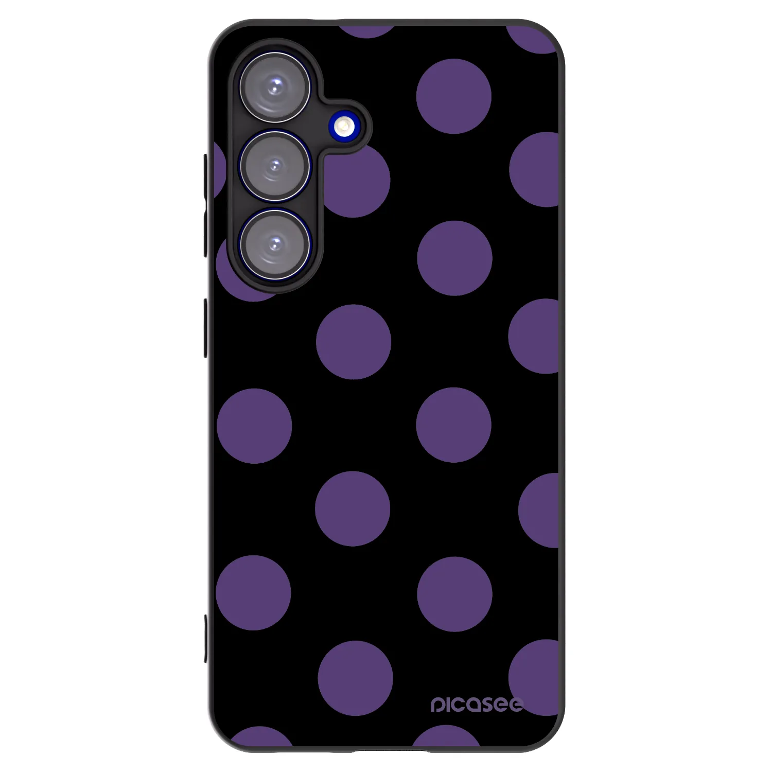 Picasee silikonowe czarne etui na Samsung Galaxy S25 5G - Big flickers