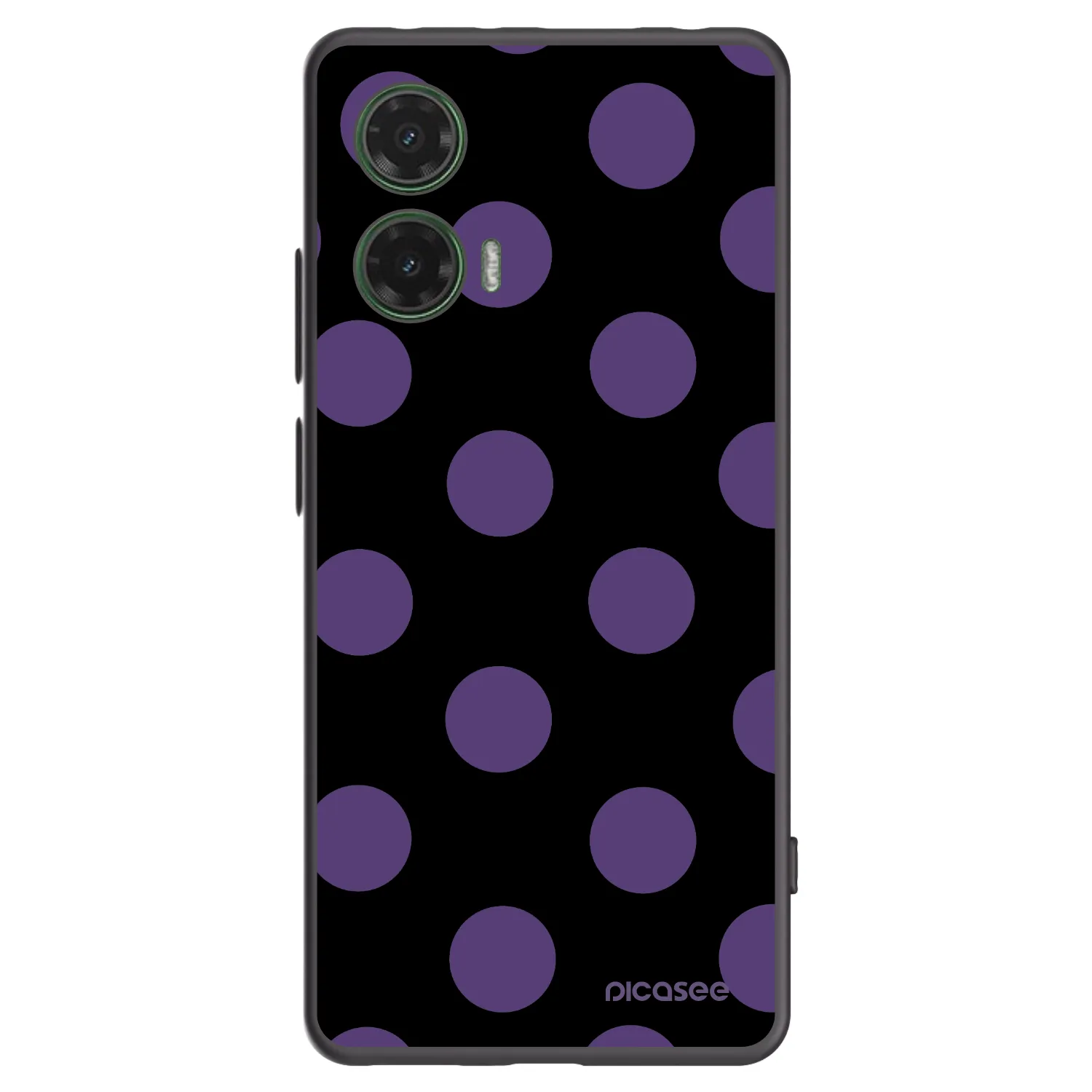 Picasee silikonowe czarne etui na Motorola Moto G35 5G - Big flickers