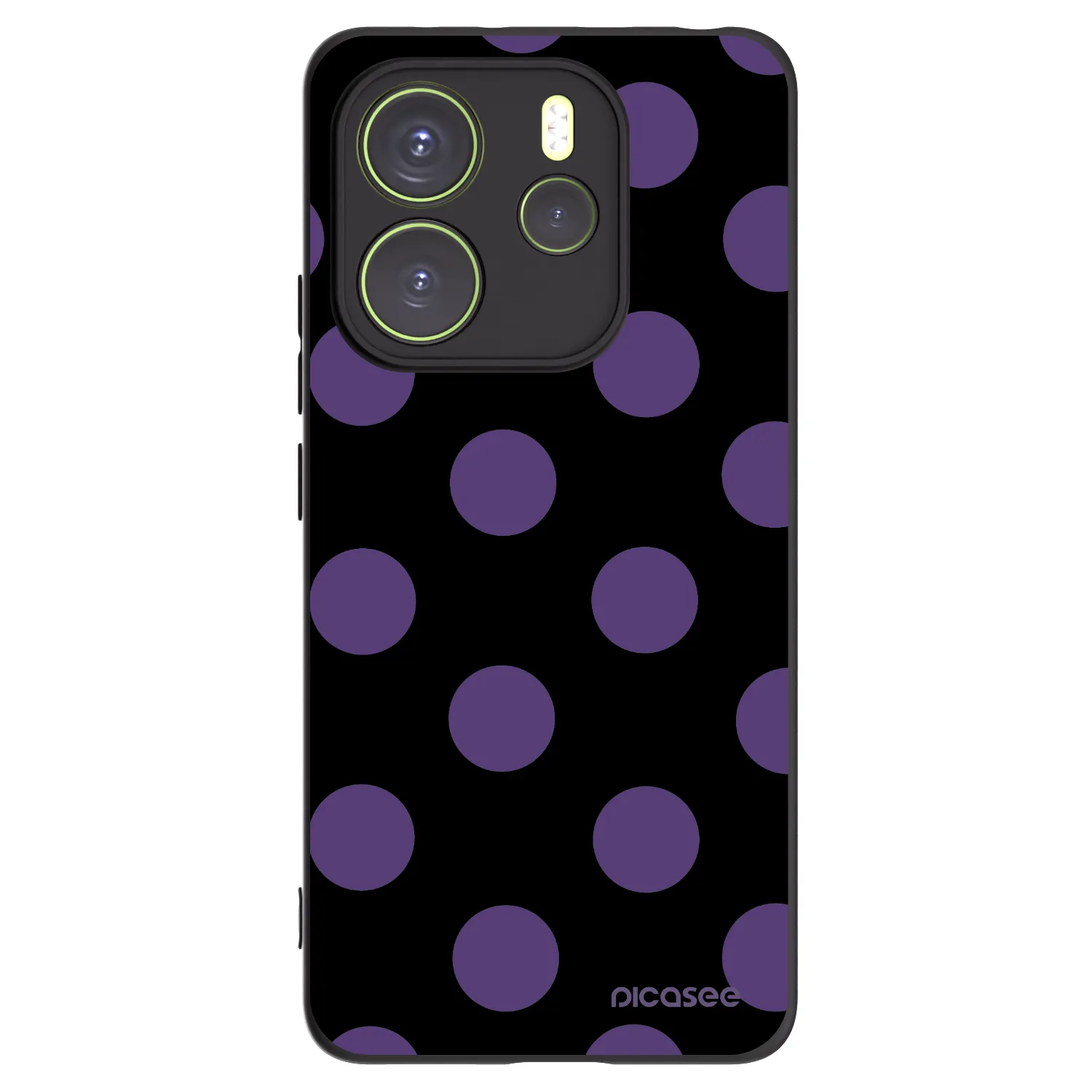 Picasee silikonowe czarne etui na Xiaomi Redmi Note 14 4G - Big flickers