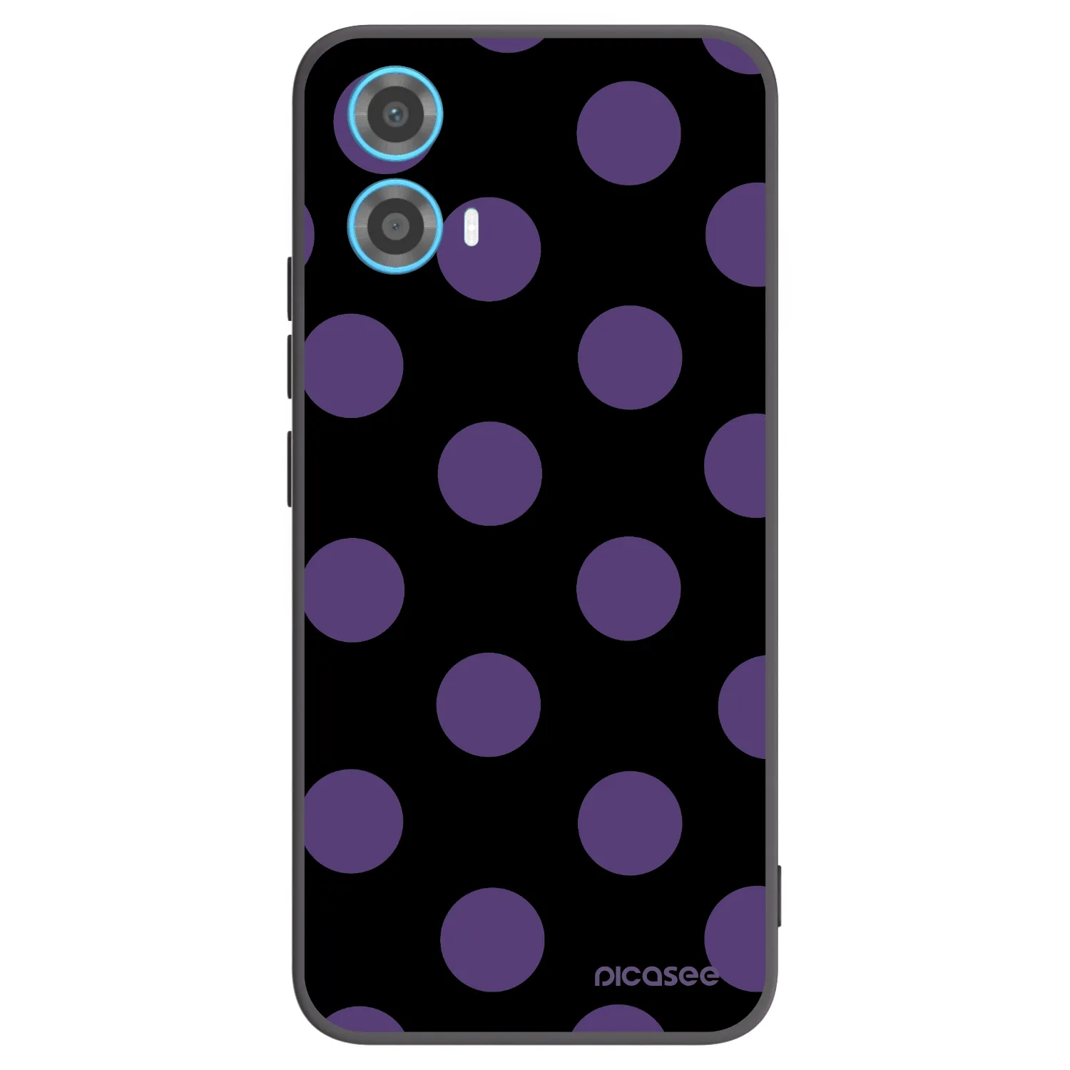 Picasee silikonowe czarne etui na Motorola Moto G34 5G - Big flickers