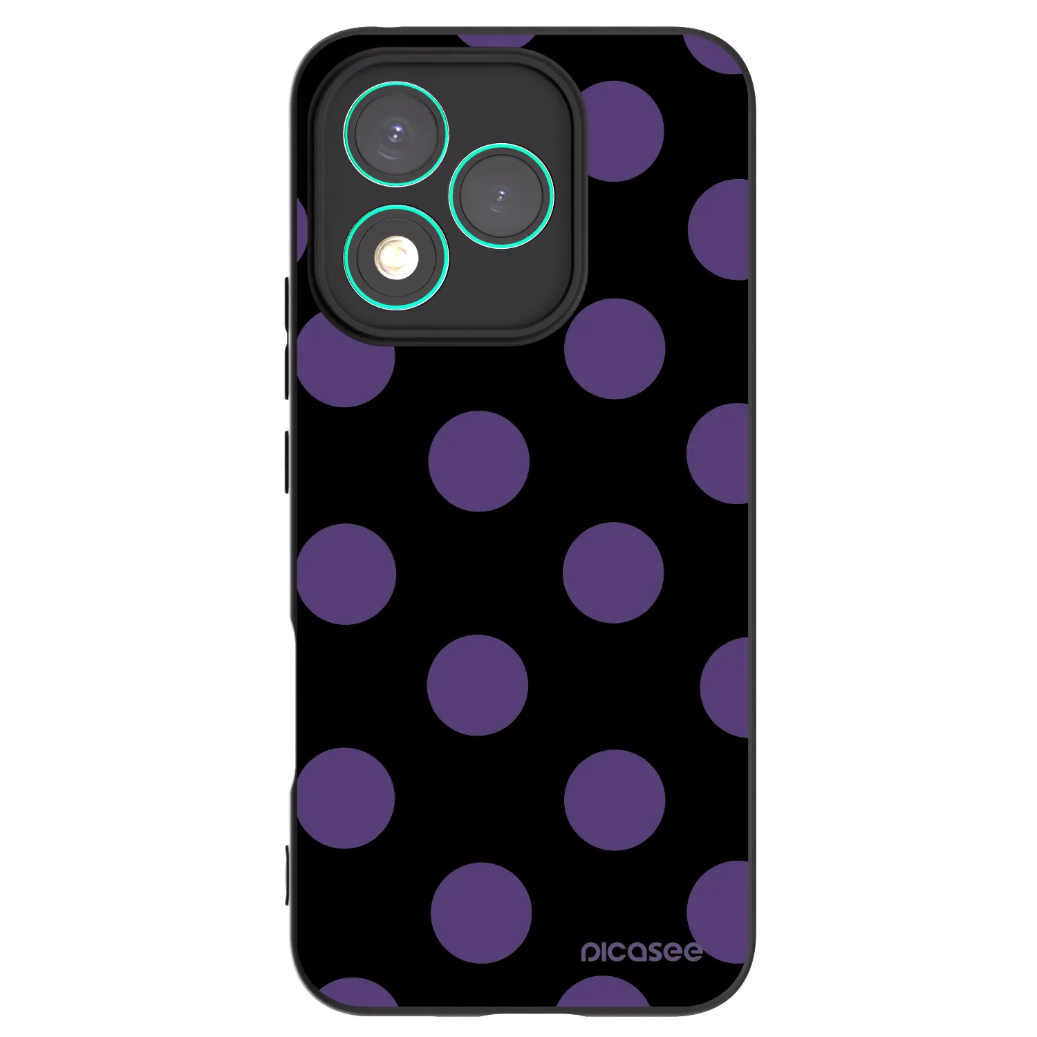 Picasee silikonowe czarne etui na Honor 400 Lite 5G - Big flickers