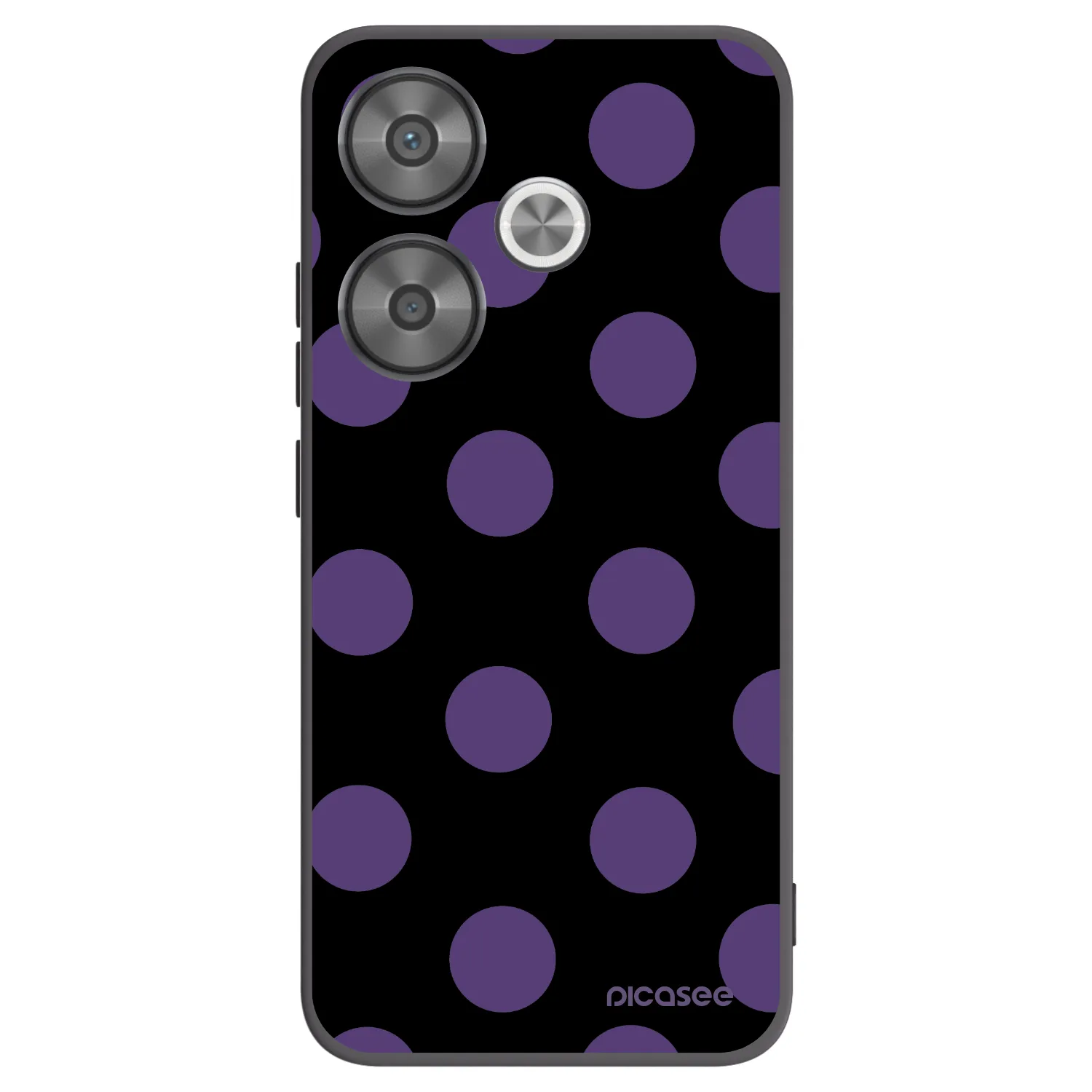 Picasee silikonowe czarne etui na Xiaomi Poco F6 - Big flickers