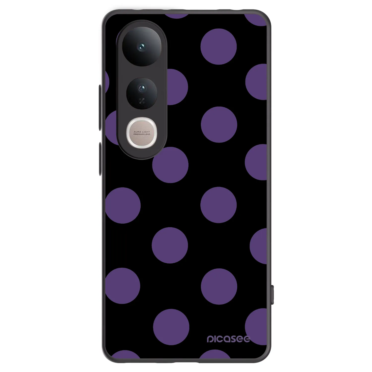 Picasee silikonowe czarne etui na Vivo V50 Lite 5G - Big flickers