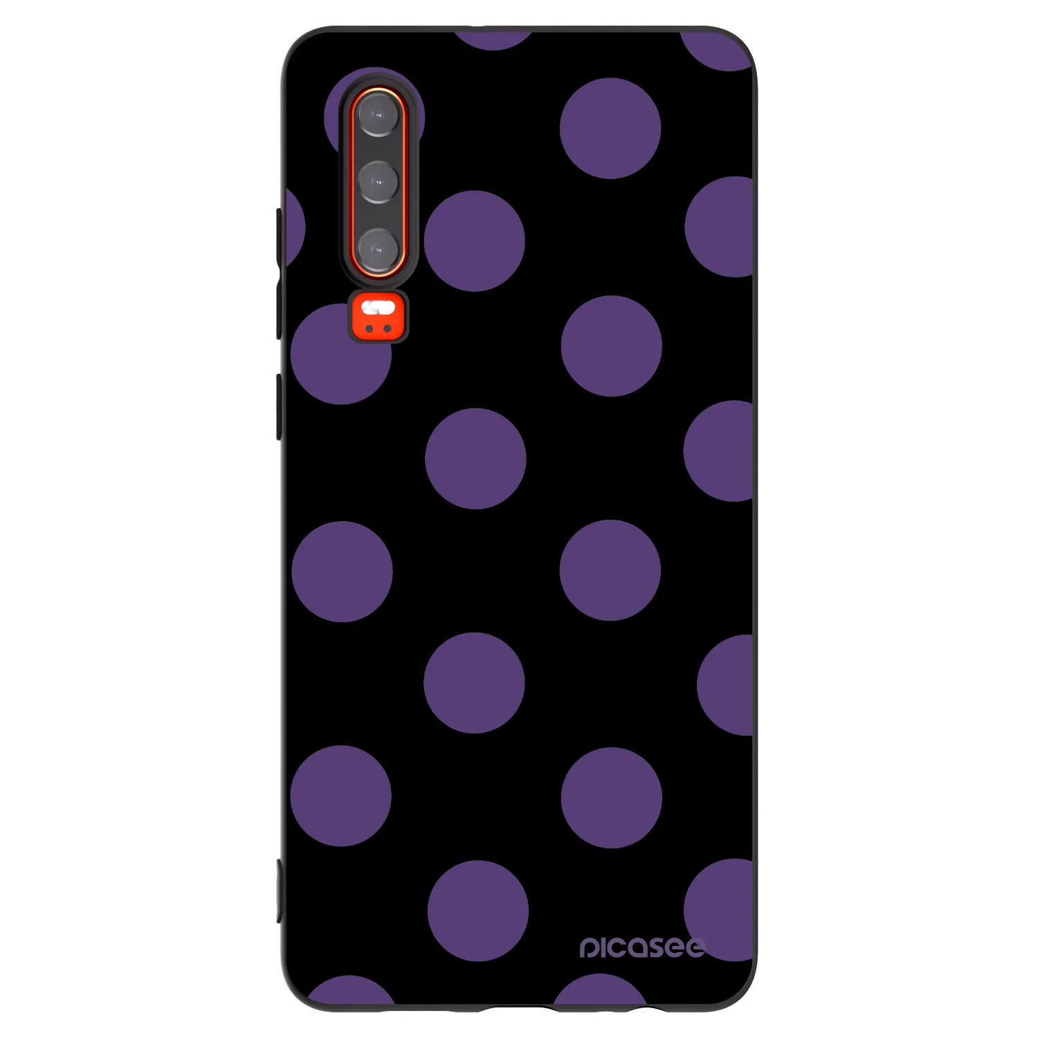 Picasee silikonowe czarne etui na Huawei P30 - Big flickers