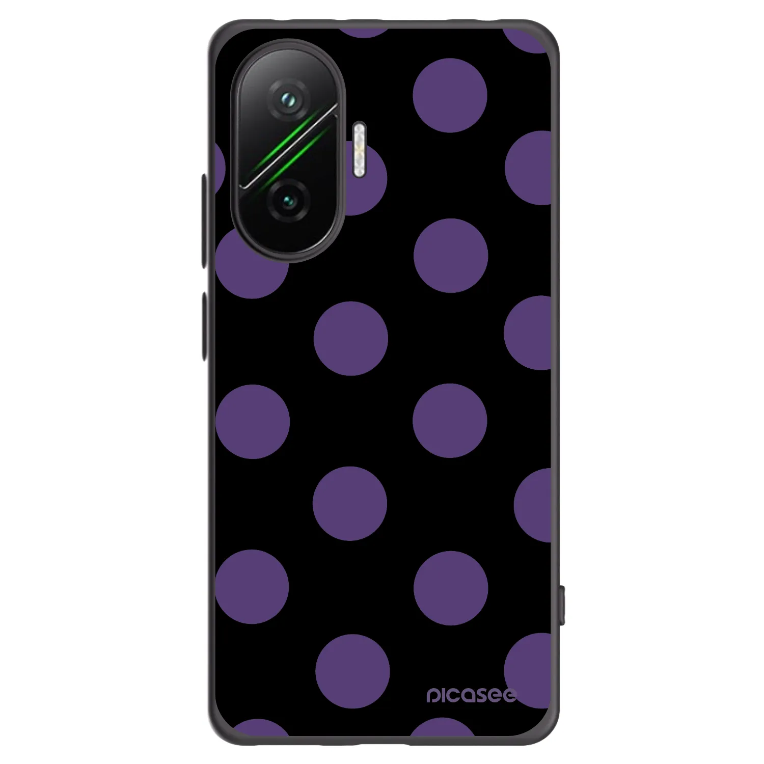 Picasee silikonowe czarne etui na Xiaomi Poco F7 5G - Big flickers