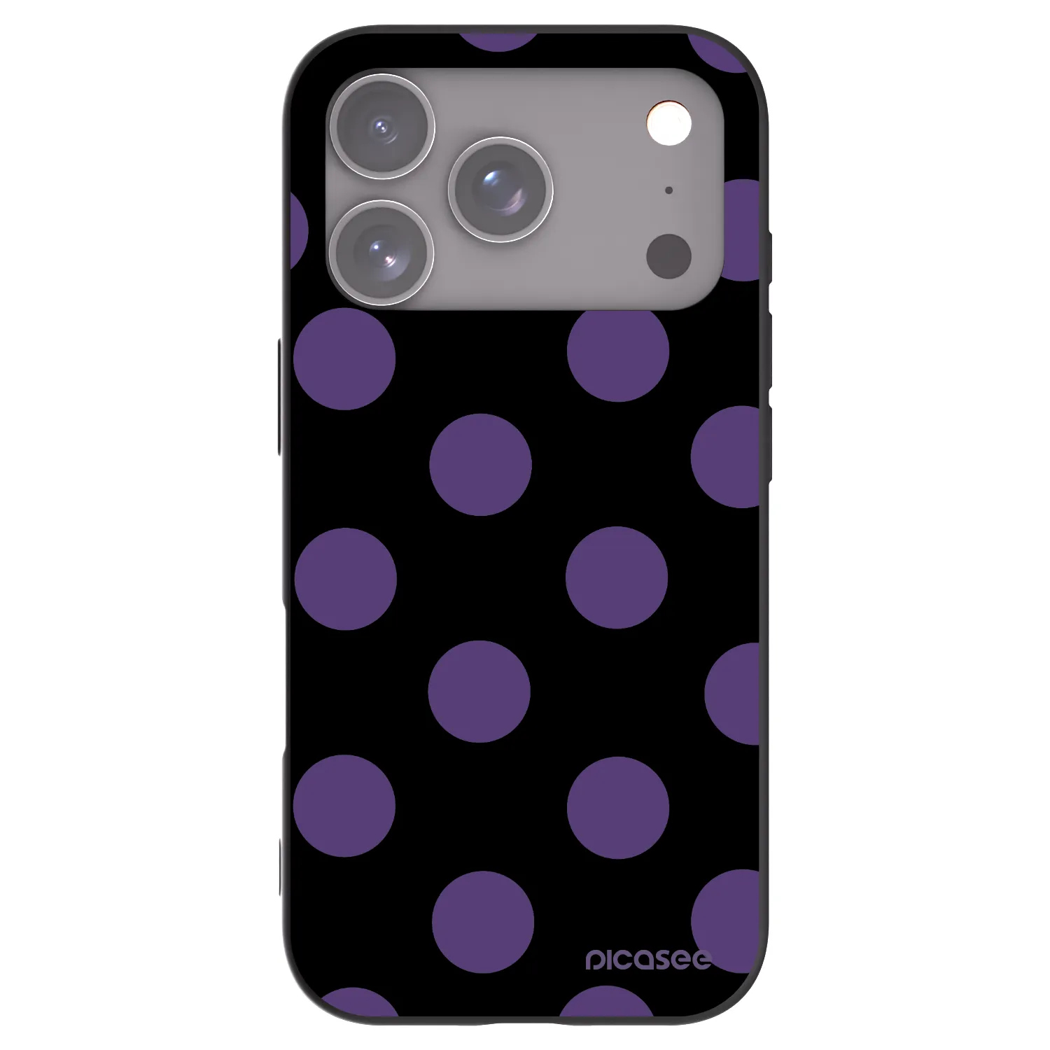 Picasee silikonowe czarne etui na Apple iPhone 17 Pro - Big flickers