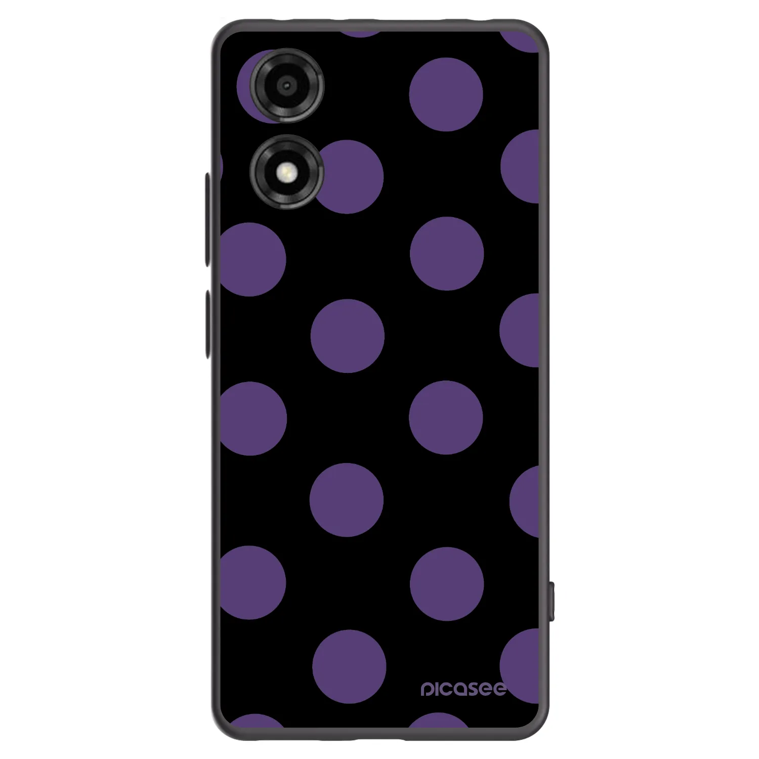 Picasee silikonowe czarne etui na Motorola Moto E14 - Big flickers