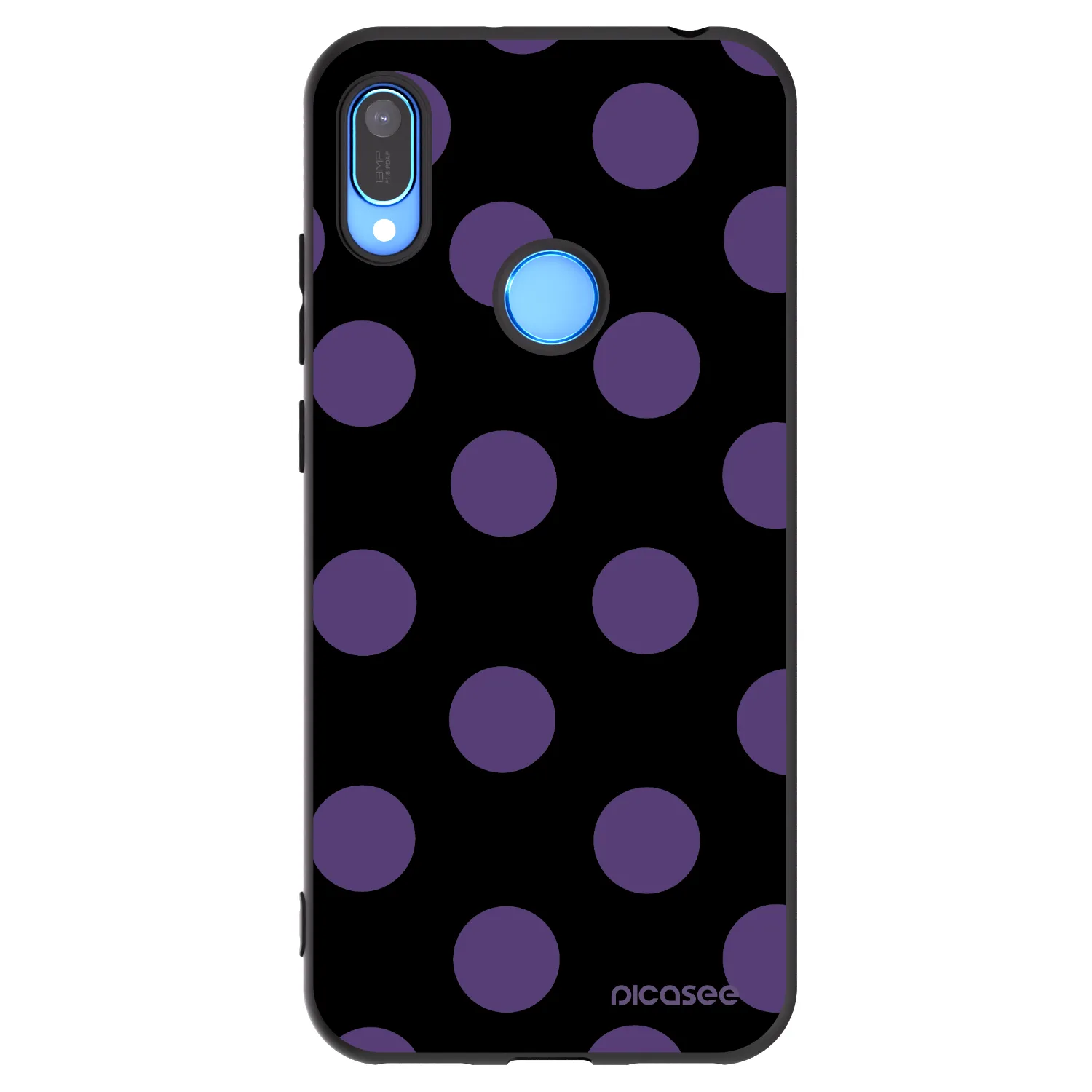 Picasee silikonowe czarne etui na Huawei Y6 2019 - Big flickers