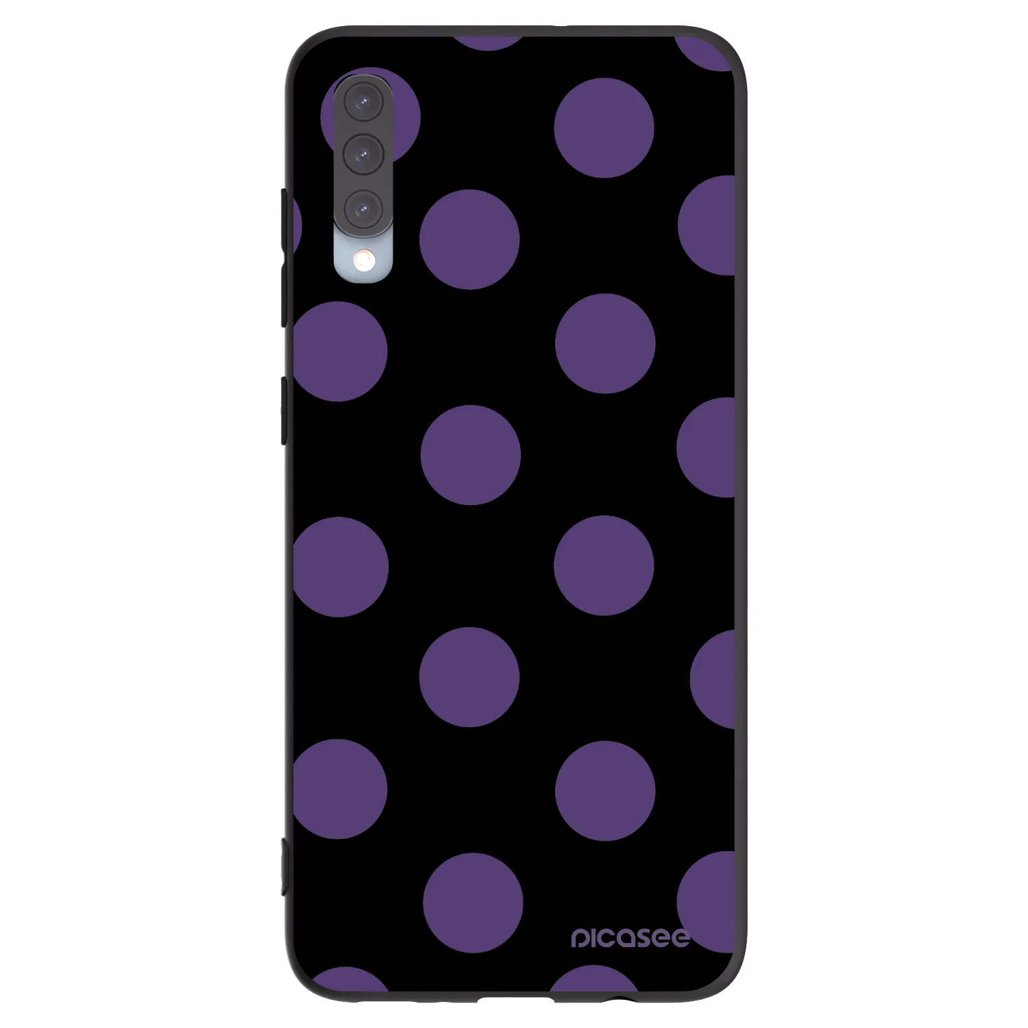 Picasee silikonowe czarne etui na Samsung Galaxy A70 A705F - Big flickers