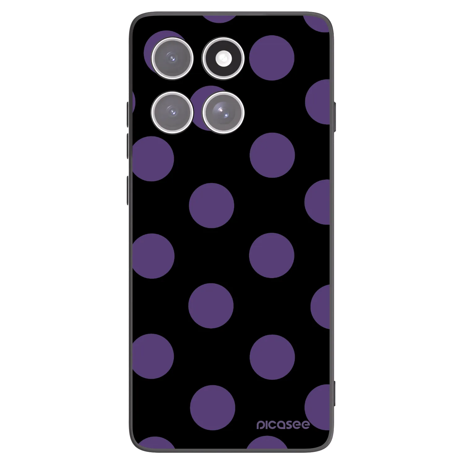Picasee silikonowe czarne etui na Motorola Edge 60 Pro - Big flickers