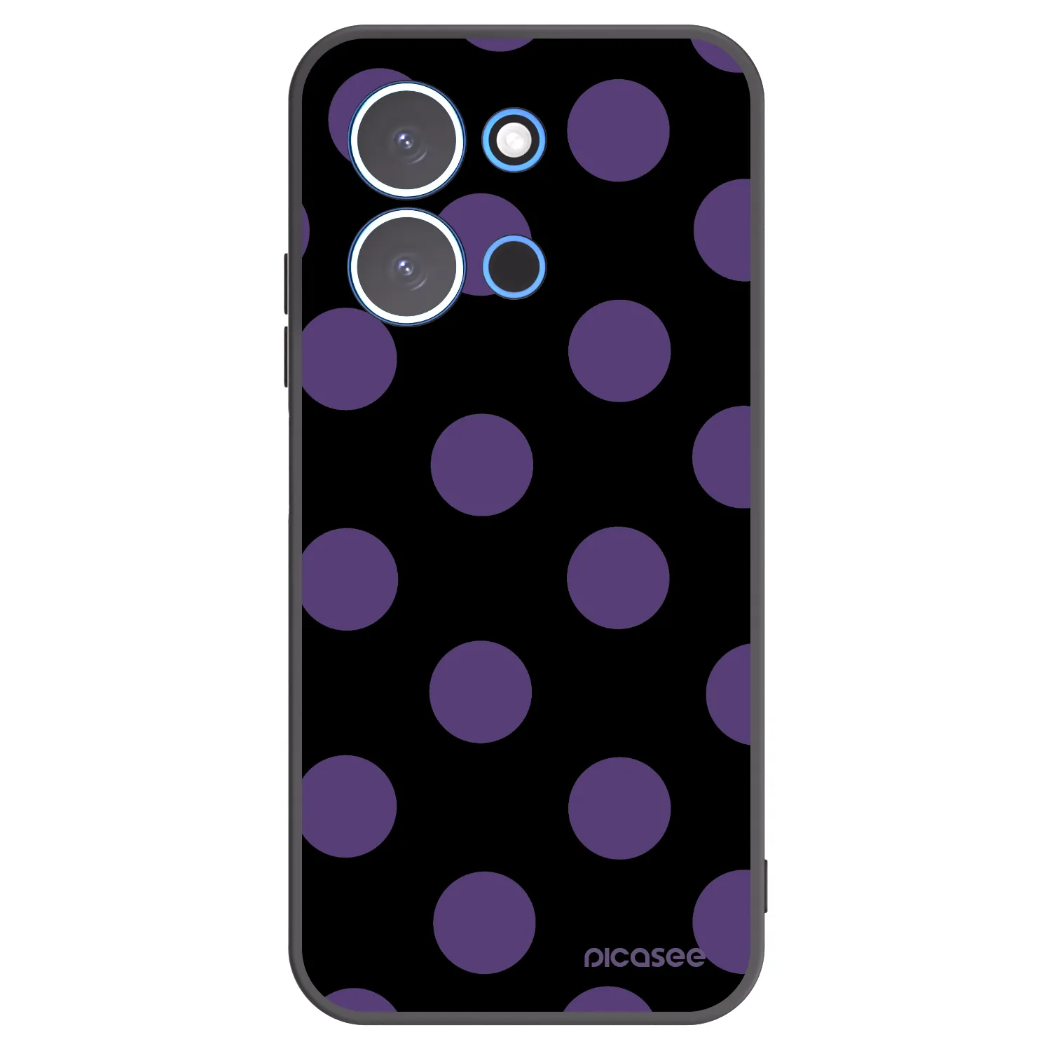 Picasee silikonowe czarne etui na Xiaomi Redmi 15C 4G - Big flickers