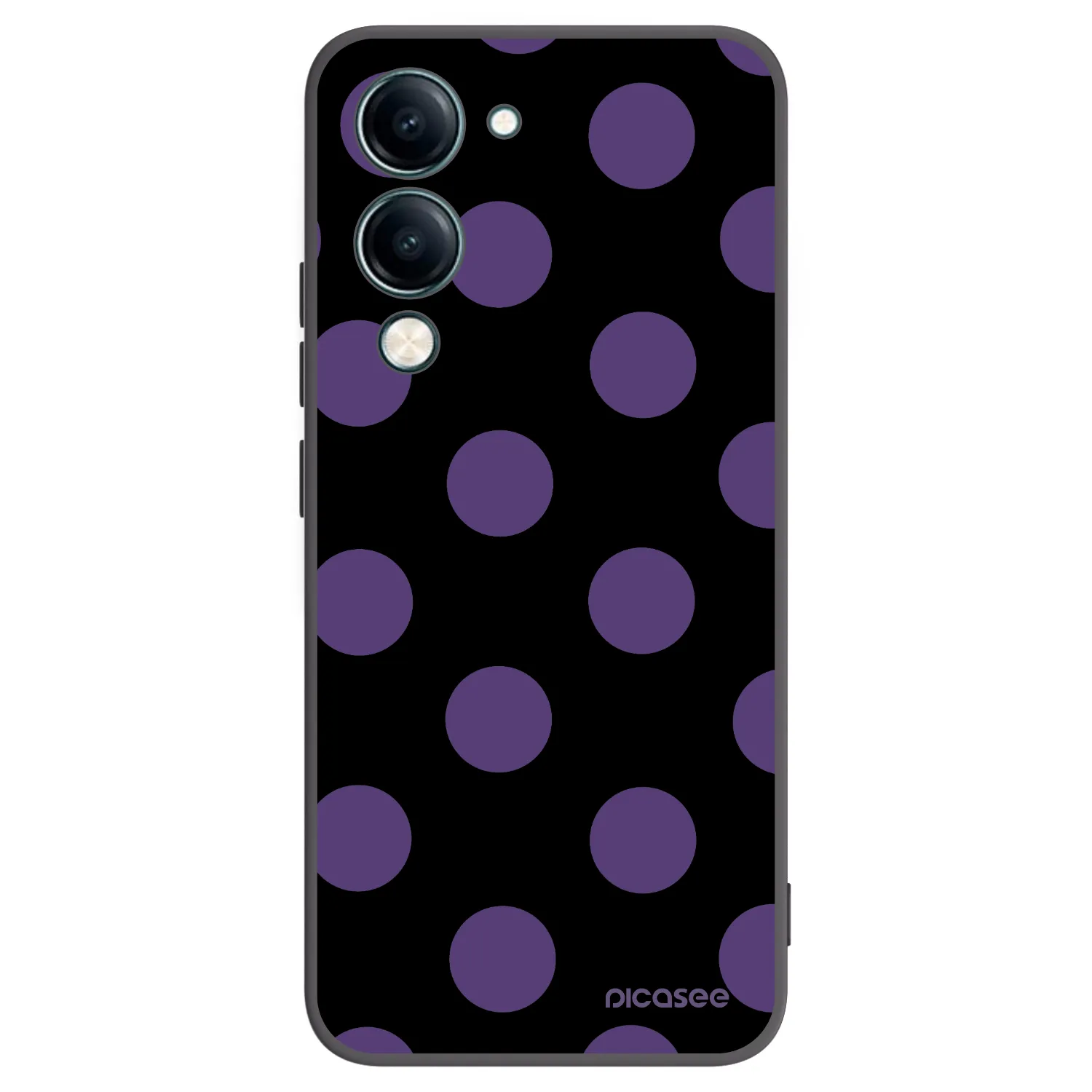 Picasee silikonowe czarne etui na Vivo Y29s 5G - Big flickers