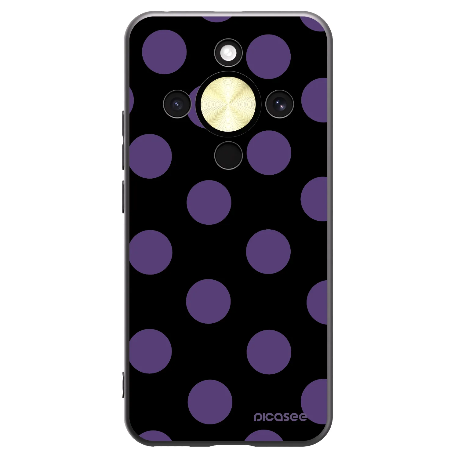 Picasee silikonowe czarne etui na Honor Magic8 Lite 5G - Big flickers
