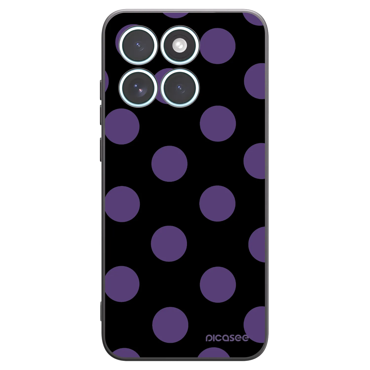 Picasee silikonowe czarne etui na Motorola Edge 70 Fusion - Big flickers