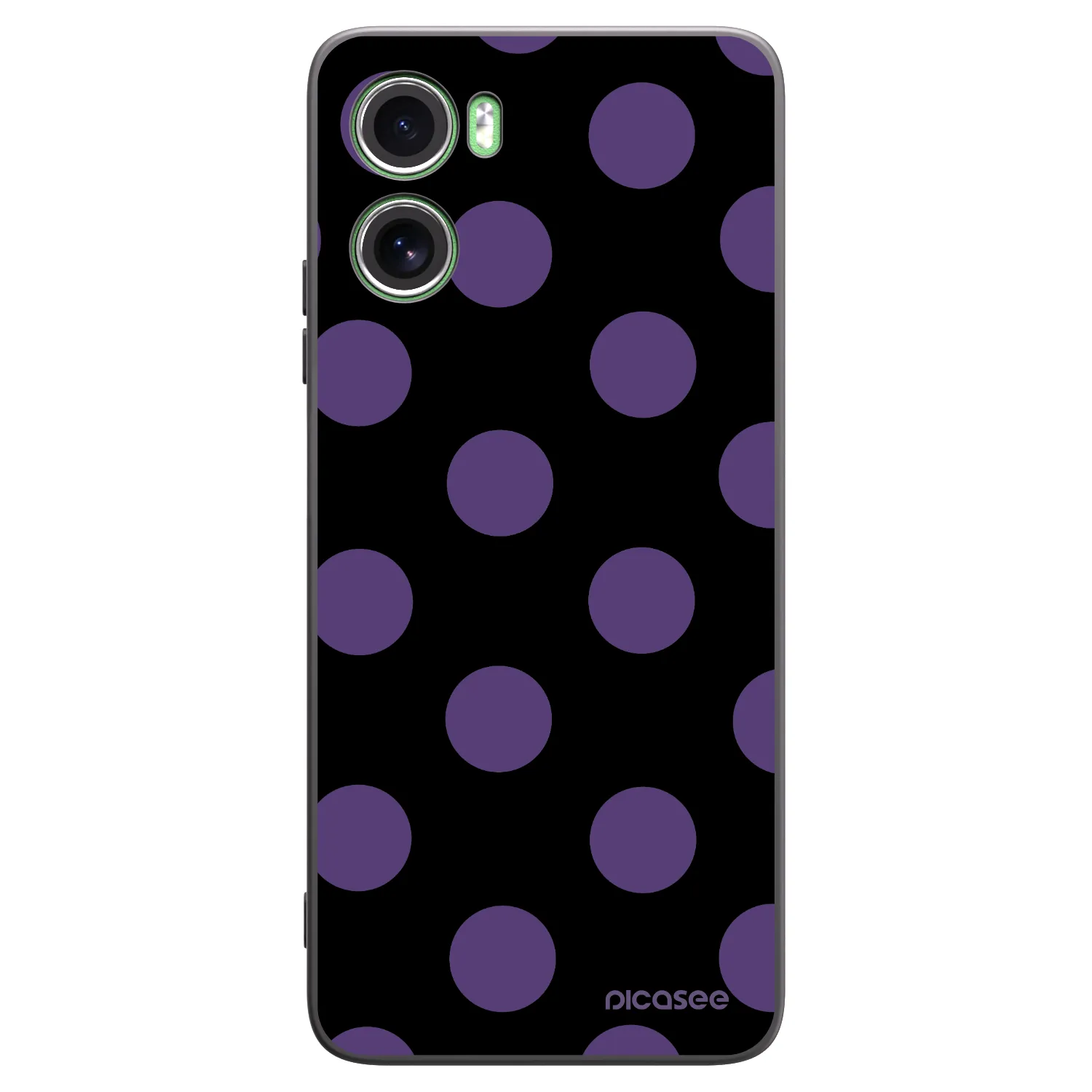 Picasee silikonowe czarne etui na Motorola Moto G06 - Big flickers