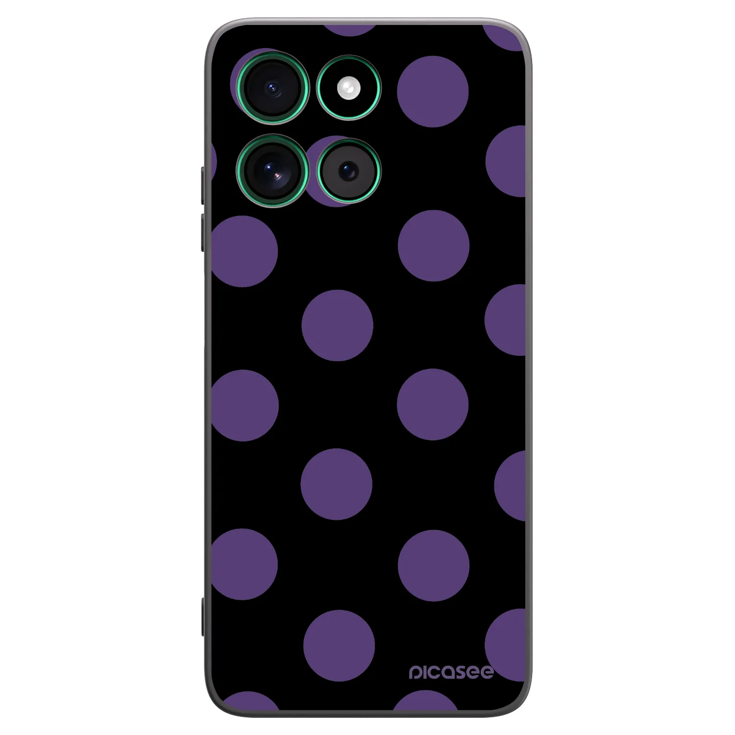 Picasee silikonowe czarne etui na Motorola Moto G57 Power - Big flickers