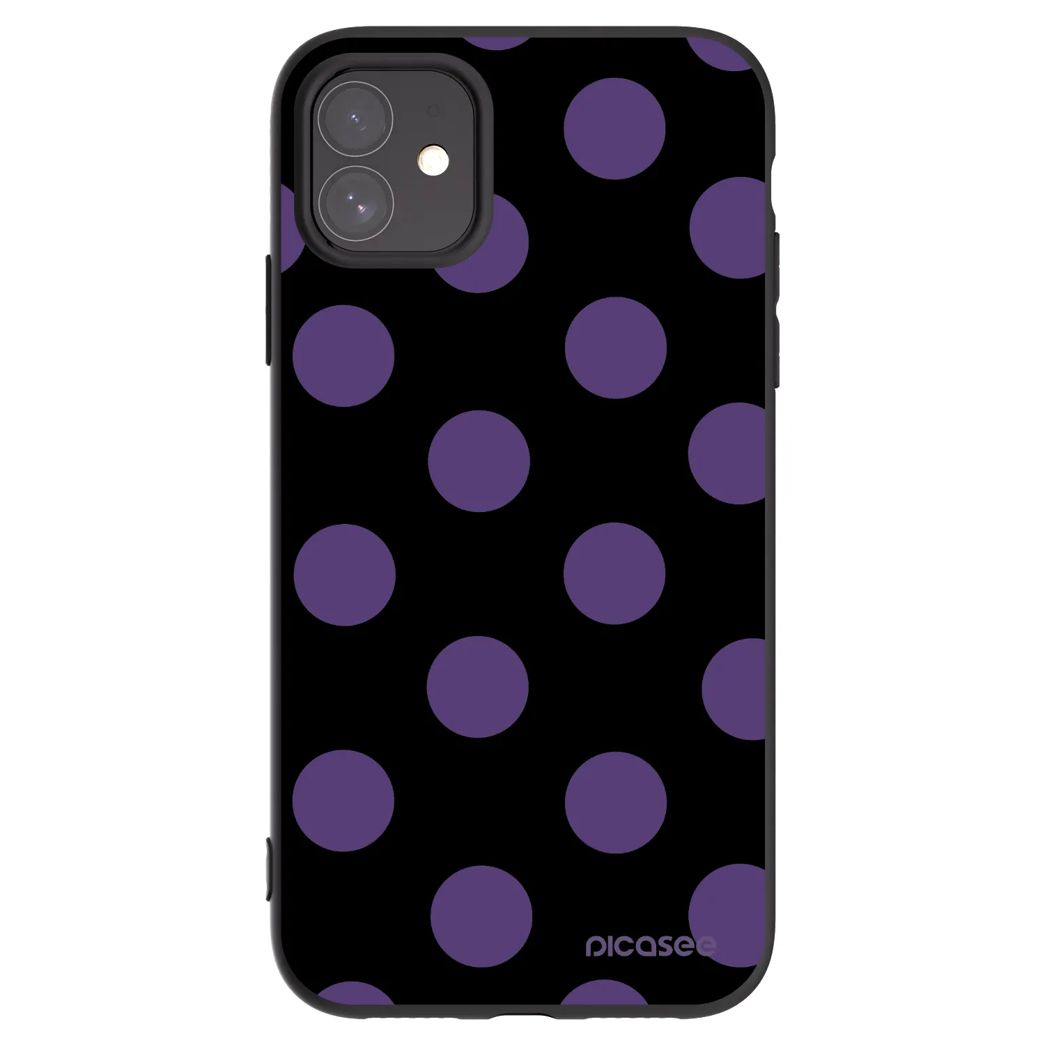 Picasee silikonowe czarne etui na Apple iPhone 11 - Big flickers