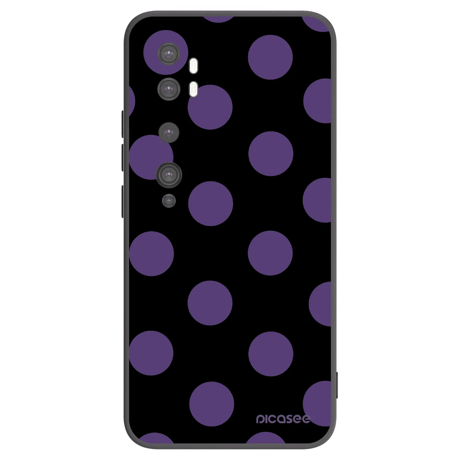 Picasee silikonowe czarne etui na Xiaomi Mi Note 10 (Pro) - Big flickers