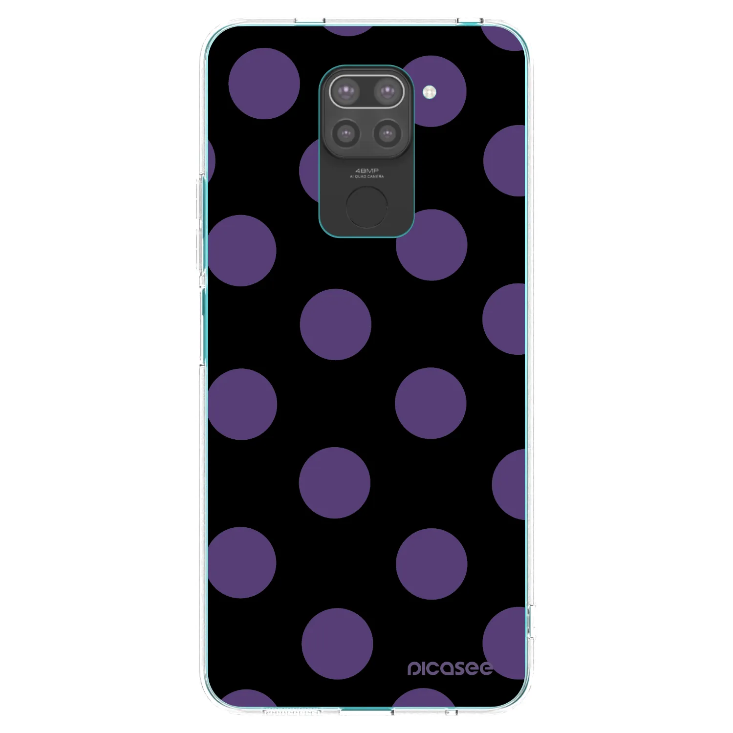 Picasee silikonowe czarne etui na Xiaomi Redmi Note 9 - Big flickers