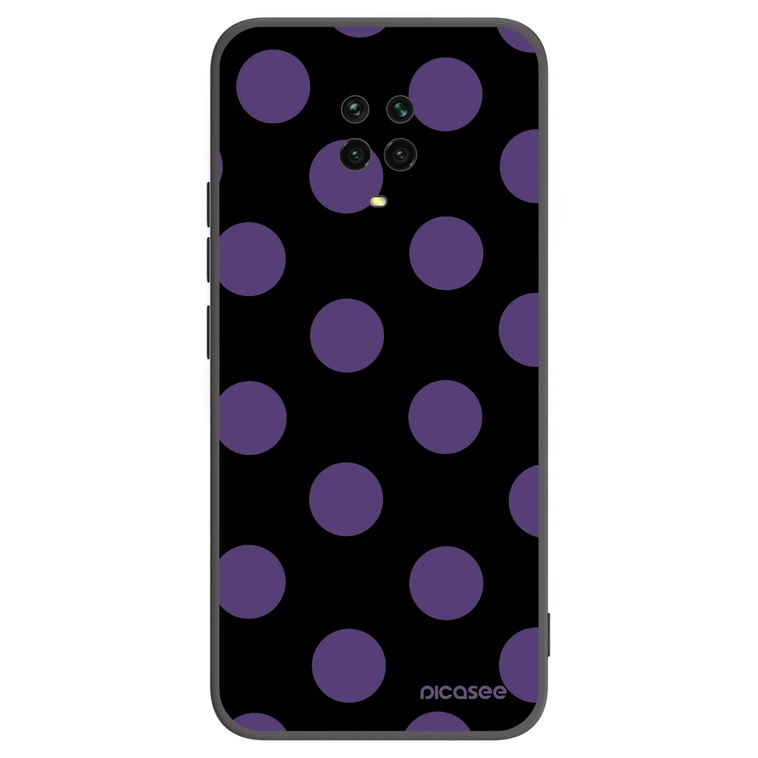 Picasee silikonowe czarne etui na Xiaomi Redmi Note 9S - Big flickers