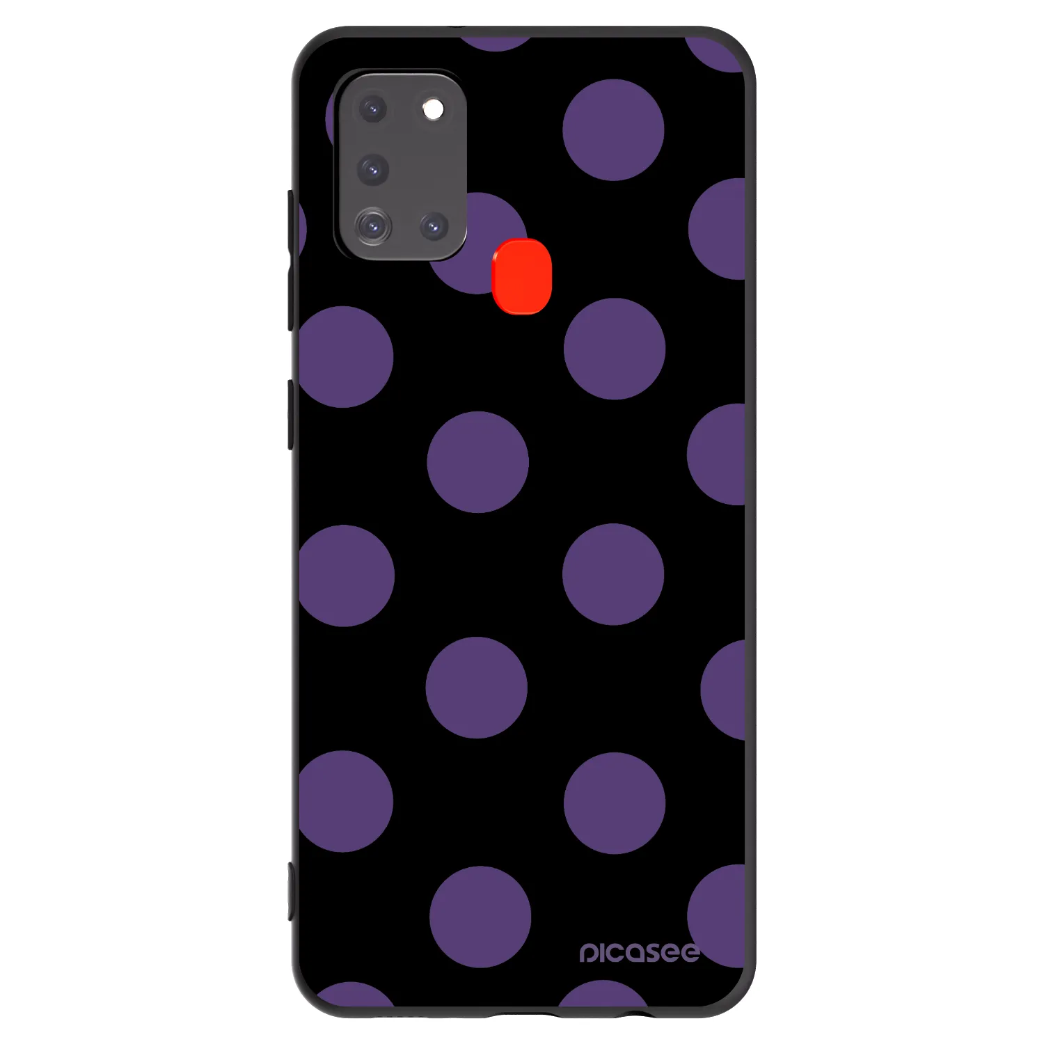 Picasee silikonowe czarne etui na Samsung Galaxy A21s - Big flickers