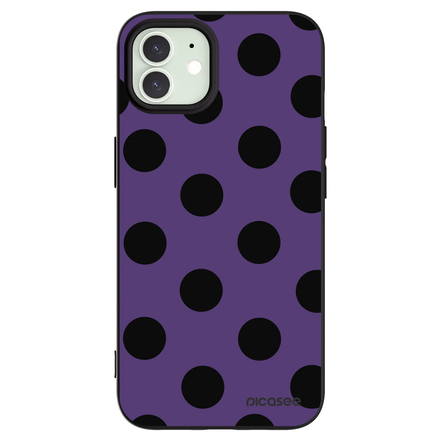 Picasee silikonowe czarne etui na Apple iPhone 12 - Big flickers 2