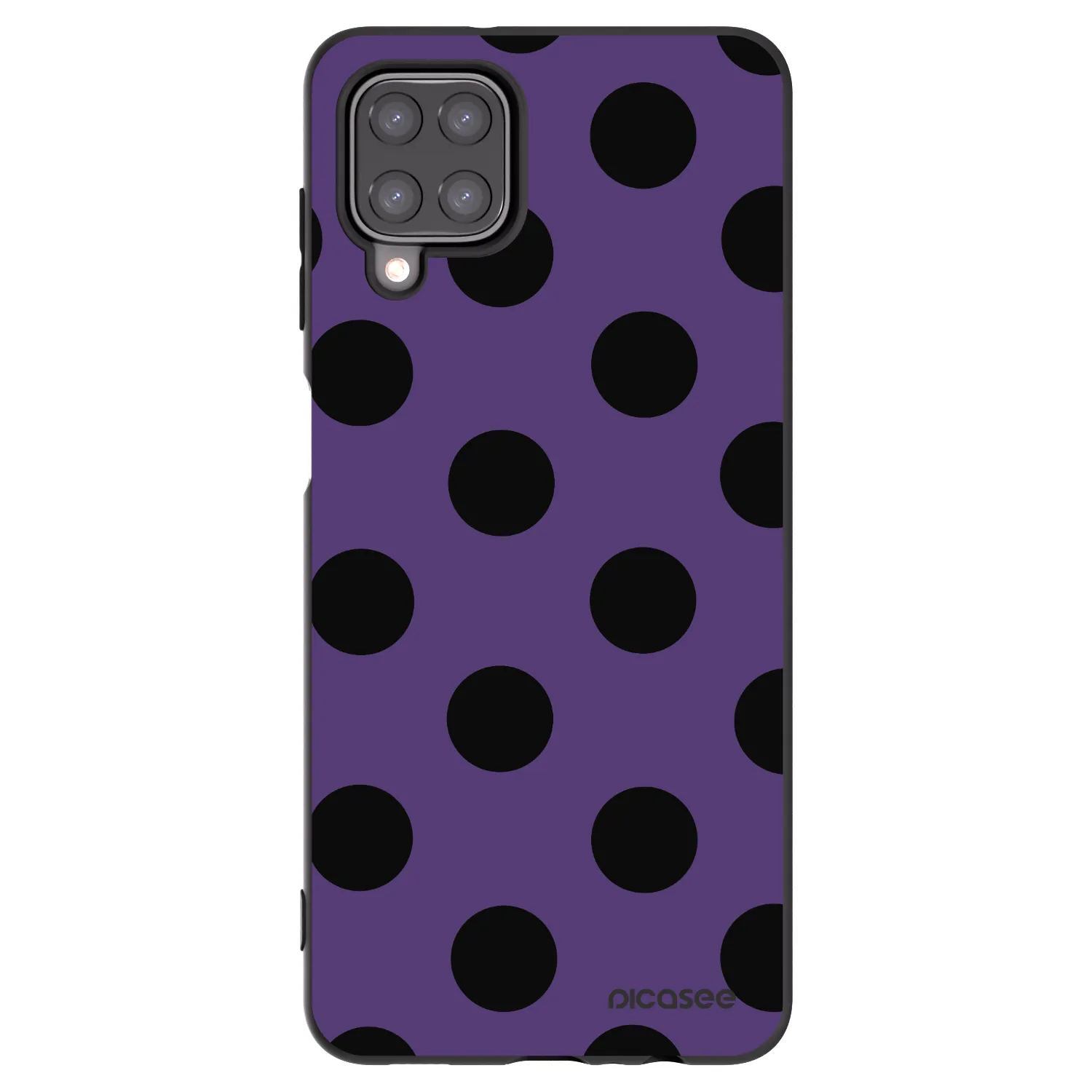 Picasee silikonowe czarne etui na Samsung Galaxy A12 A125F - Big flickers 2
