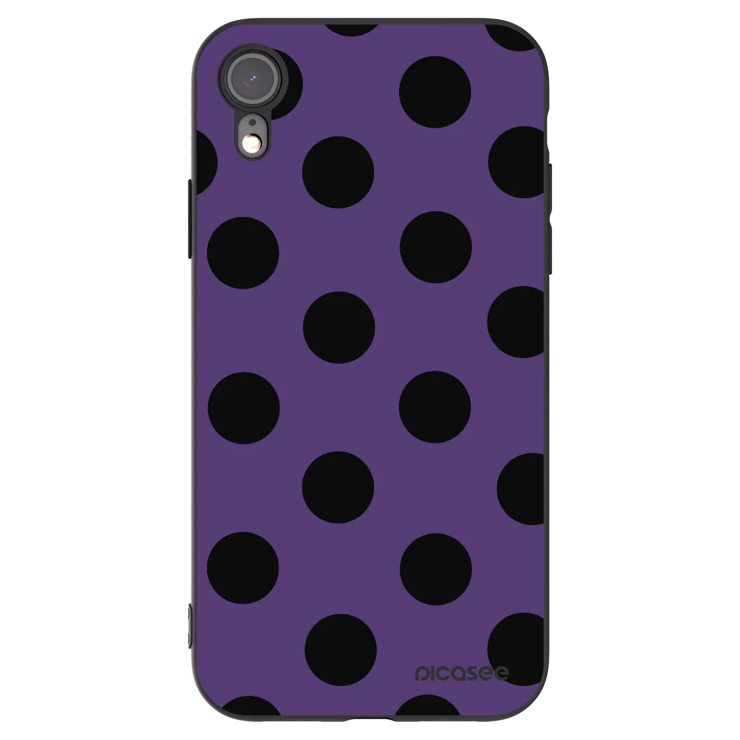 Picasee silikonowe czarne etui na Apple iPhone XR - Big flickers 2