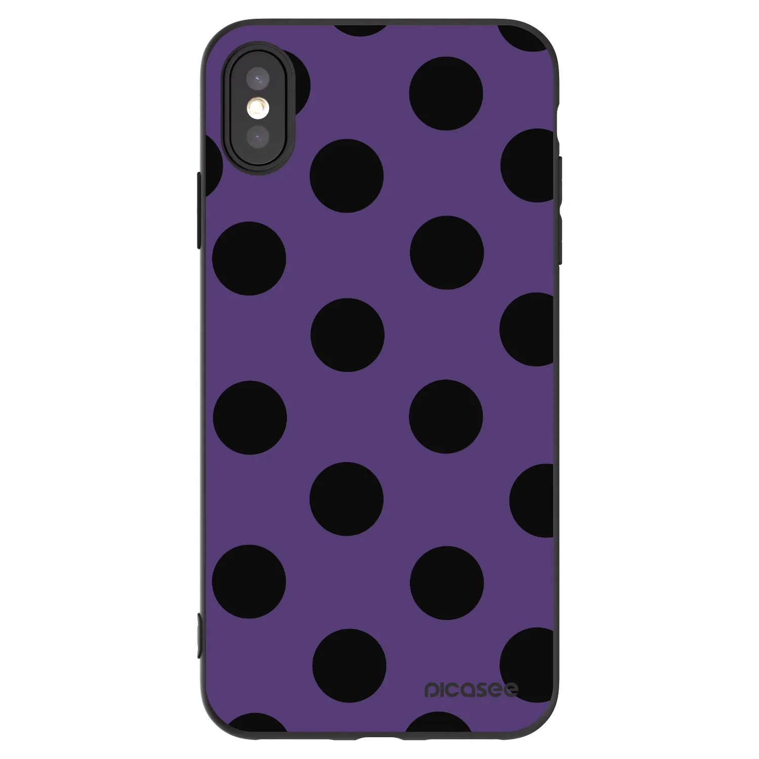 Picasee silikonowe czarne etui na Apple iPhone XS Max - Big flickers 2