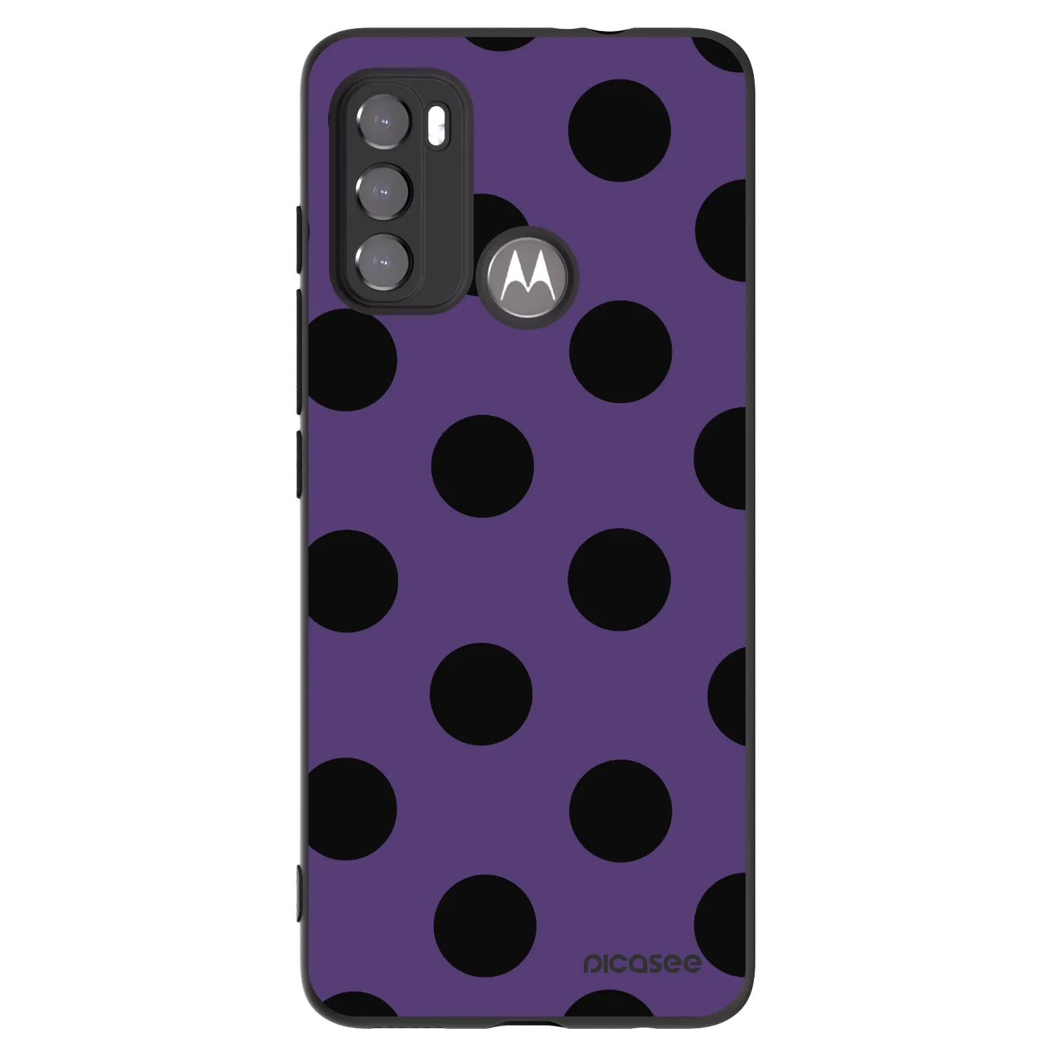 Picasee silikonowe czarne etui na Motorola Moto G60 - Big flickers 2